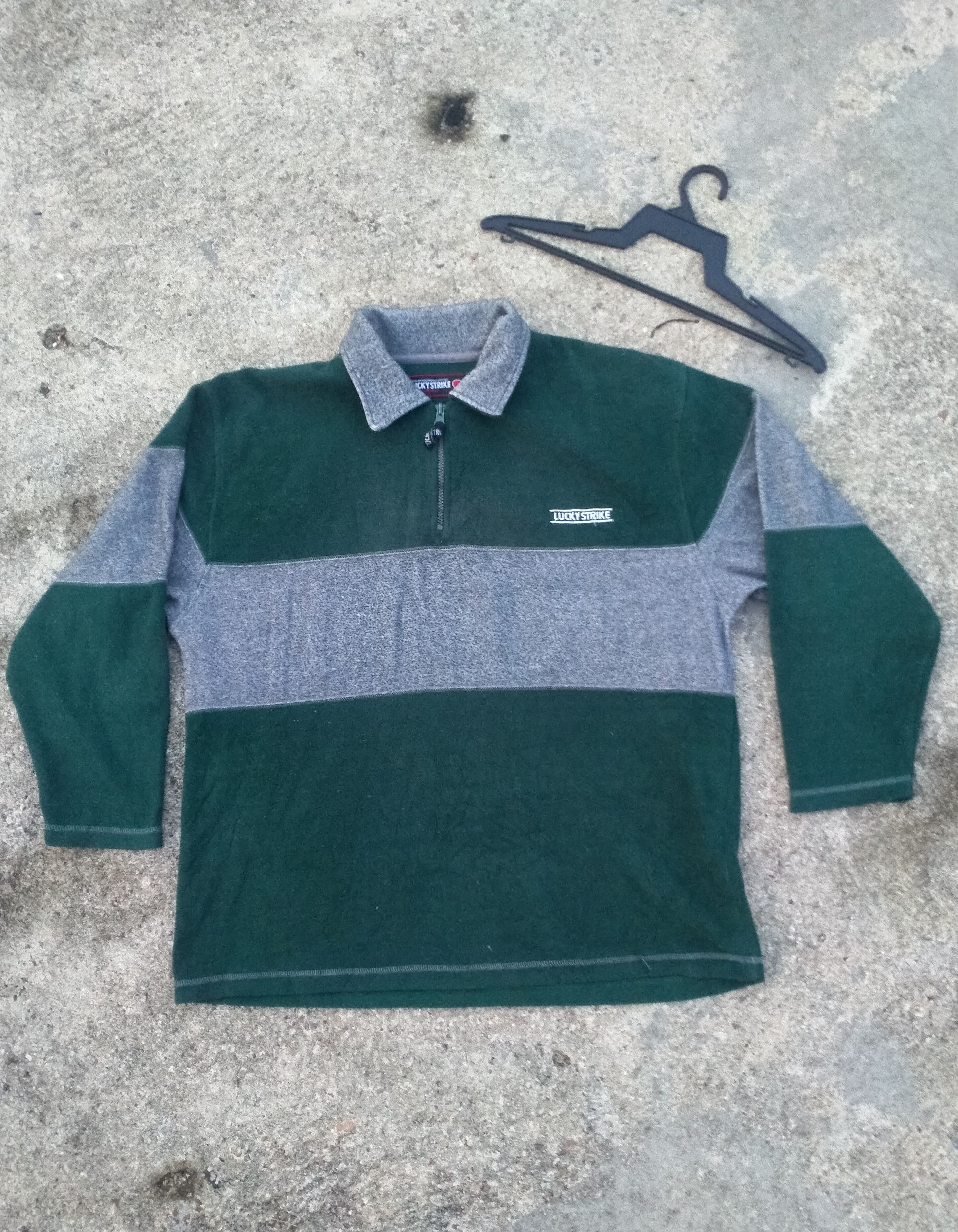 Japanese Brand VINTAGE LUCKYSTRIKE 2 TONE COLOUR FLEECE JACKET Size US L / EU 52-54 / 3 - 1 Thumbnail