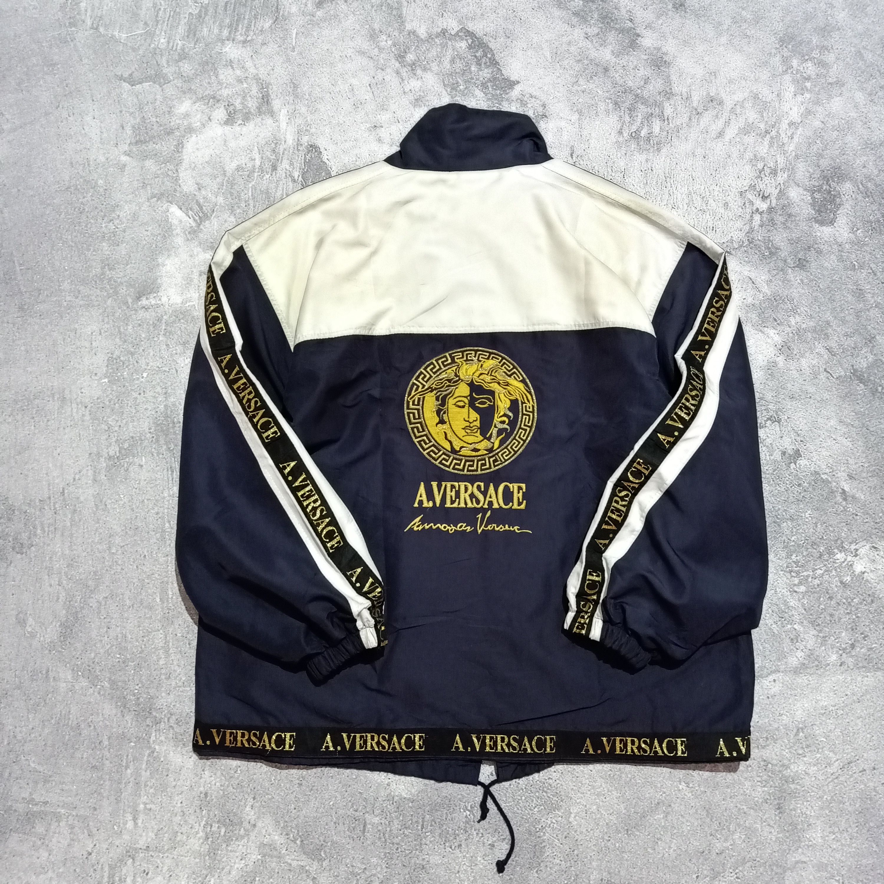 Vintage A.Versace Windbreaker Jacket Zipped Art Medusa