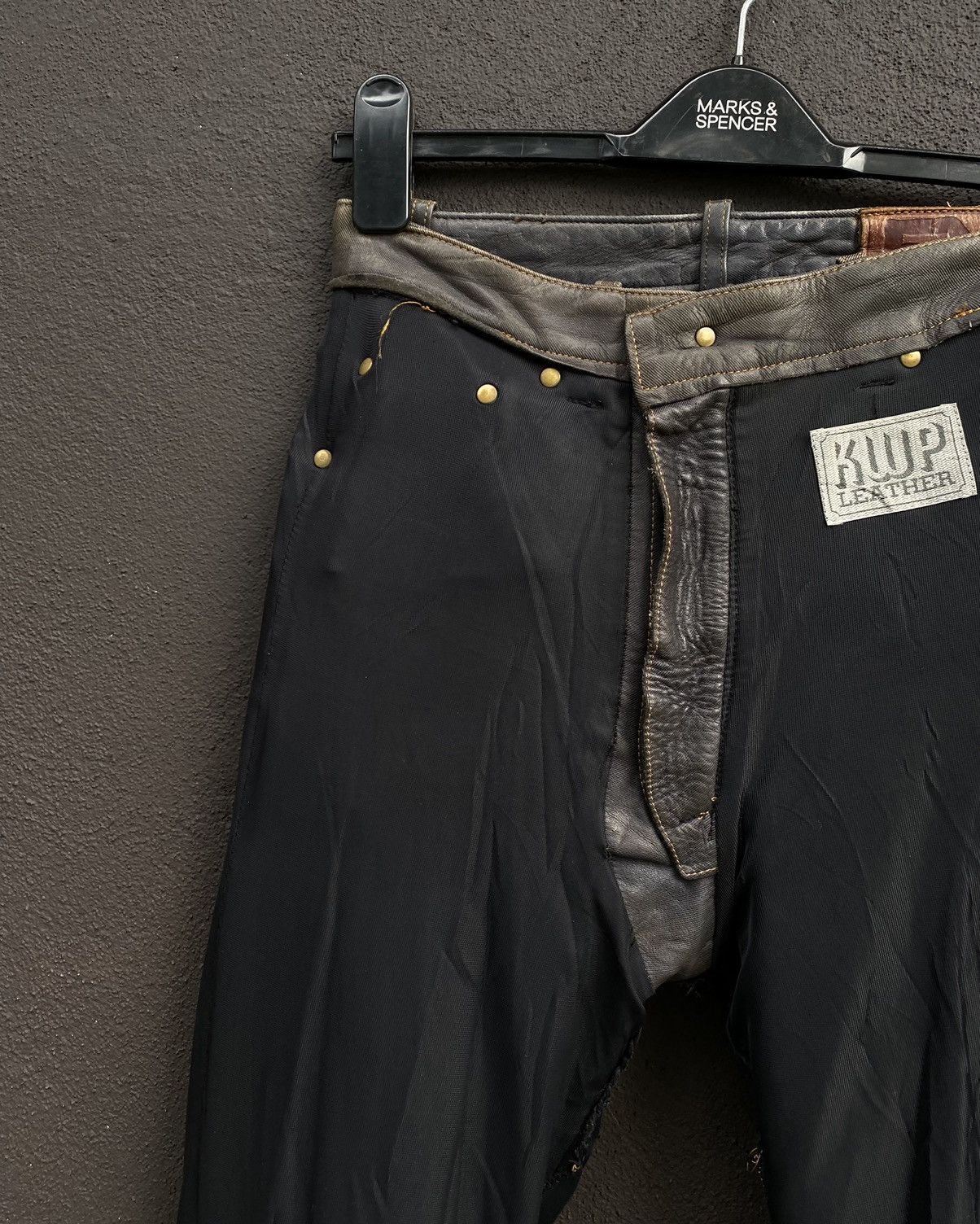 Genuine Leather × Japanese Brand Japanese Brand Kushitani Explorer Washable Leather Jeans Size US 30 / EU 46 - 19 Thumbnail