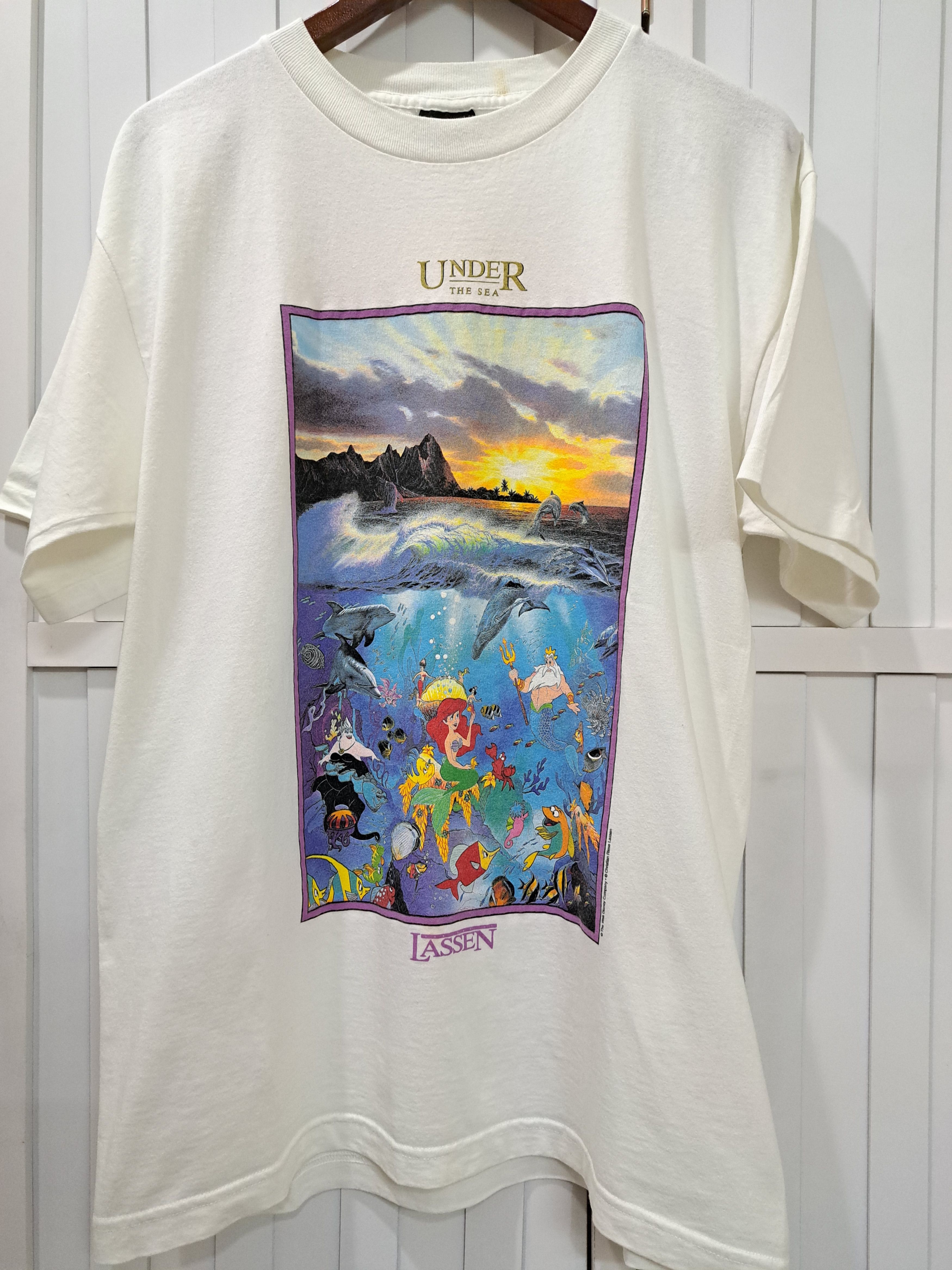 Disney Rare! Vintage Disney Little Mermaid T-Shirt Size US L / EU 52-54 / 3 - 1 Thumbnail