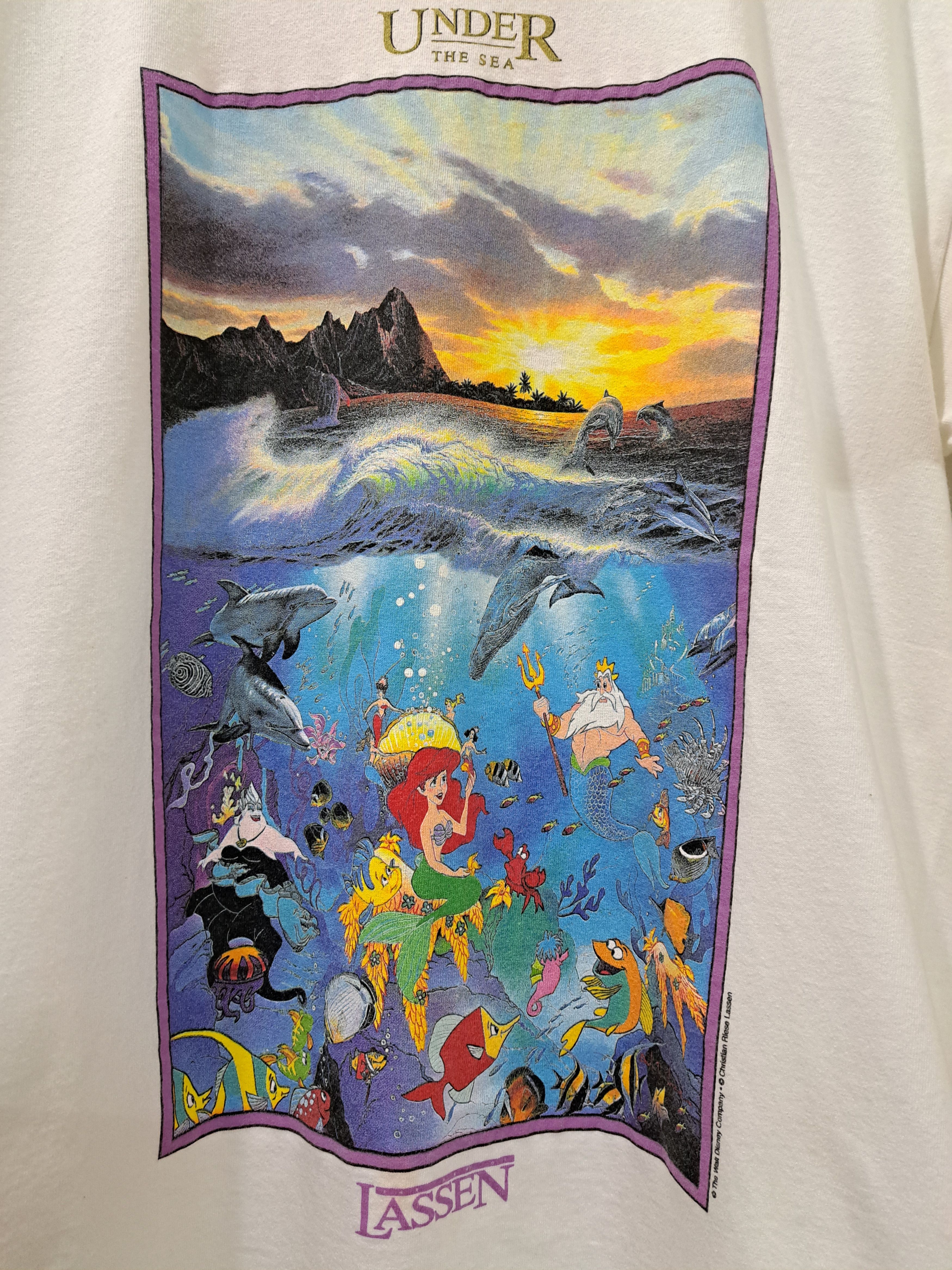 Disney Rare! Vintage Disney Little Mermaid T-Shirt Size US L / EU 52-54 / 3 - 2 Thumbnail