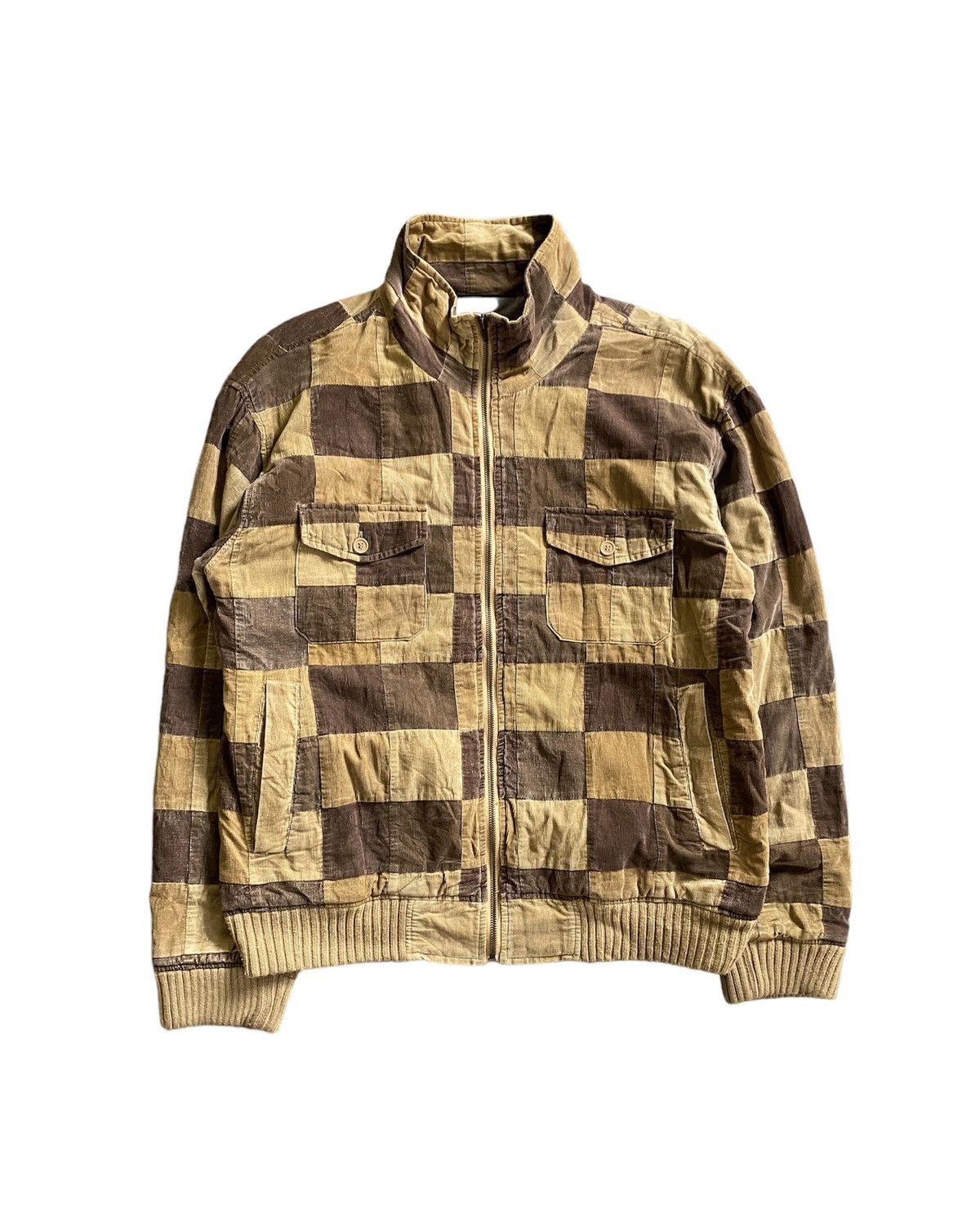 Japanese Brand Vtg Japanese Brand corduroy check patchwork jacket Size US M / EU 48-50 / 2 - 1 Thumbnail