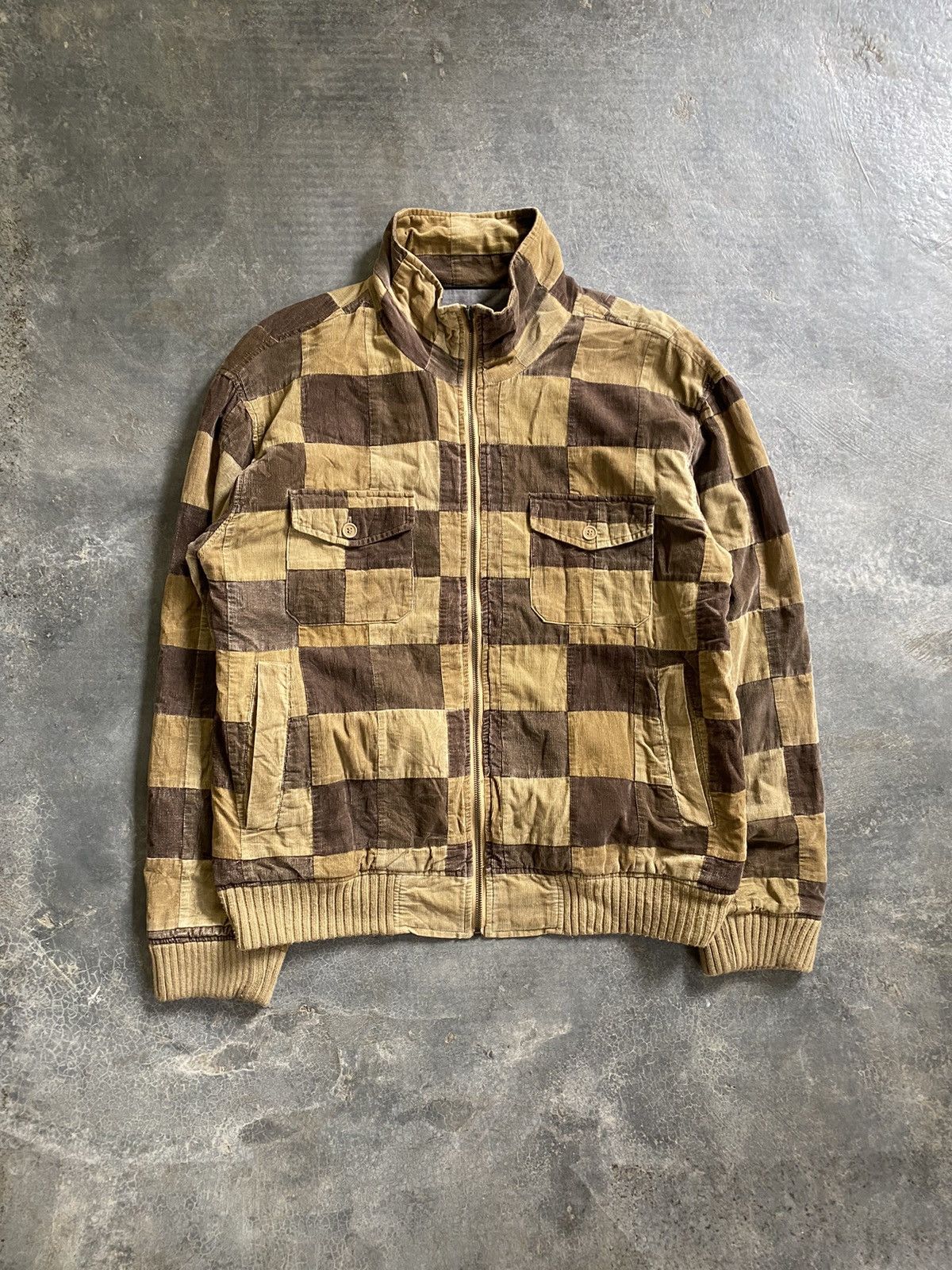 Japanese Brand Vtg Japanese Brand corduroy check patchwork jacket Size US M / EU 48-50 / 2 - 2 Thumbnail