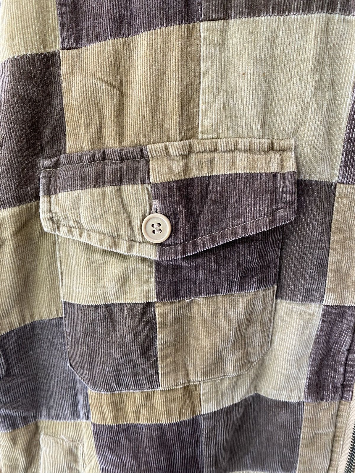 Japanese Brand Vtg Japanese Brand corduroy check patchwork jacket Size US M / EU 48-50 / 2 - 8 Thumbnail