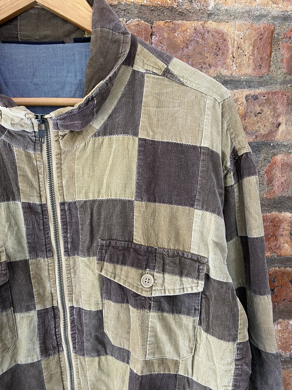 Japanese Brand Vtg Japanese Brand corduroy check patchwork jacket Size US M / EU 48-50 / 2 - 6 Thumbnail
