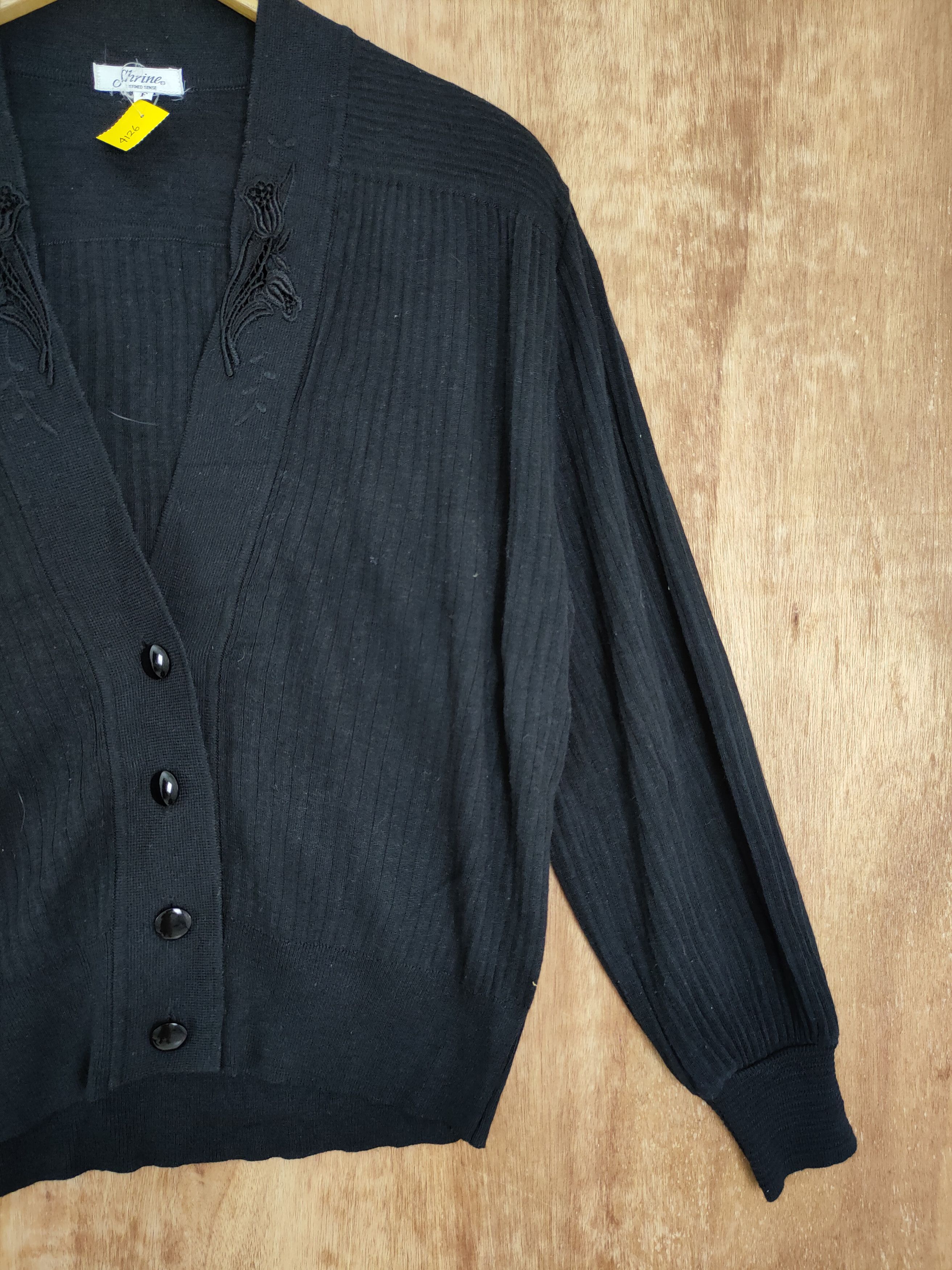 Japanese Brand DL Shrine cardigan black japan knitwear #4126 Size US M / EU 48-50 / 2 - 3 Thumbnail