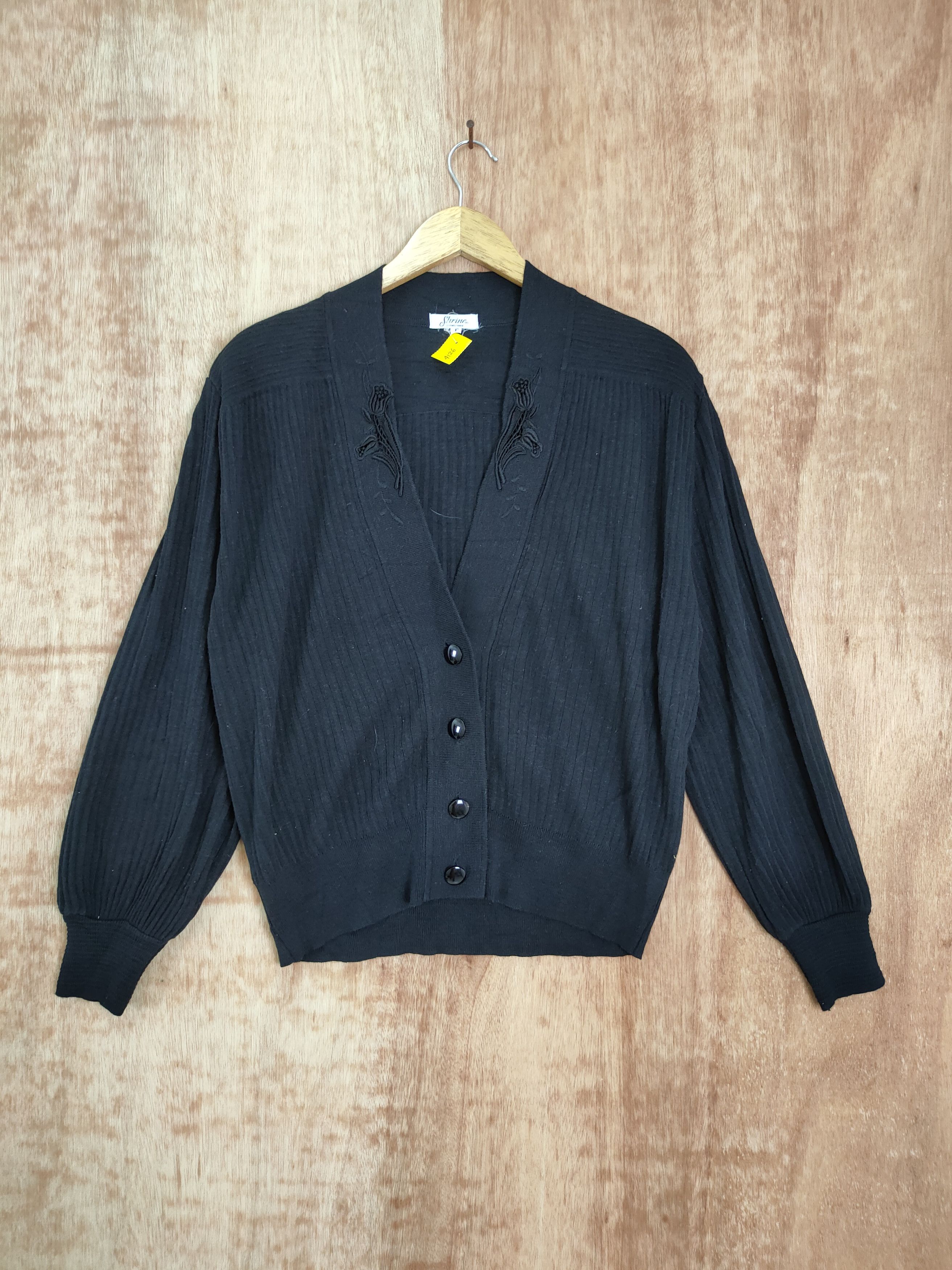 Japanese Brand DL Shrine cardigan black japan knitwear #4126 Size US M / EU 48-50 / 2 - 1 Thumbnail