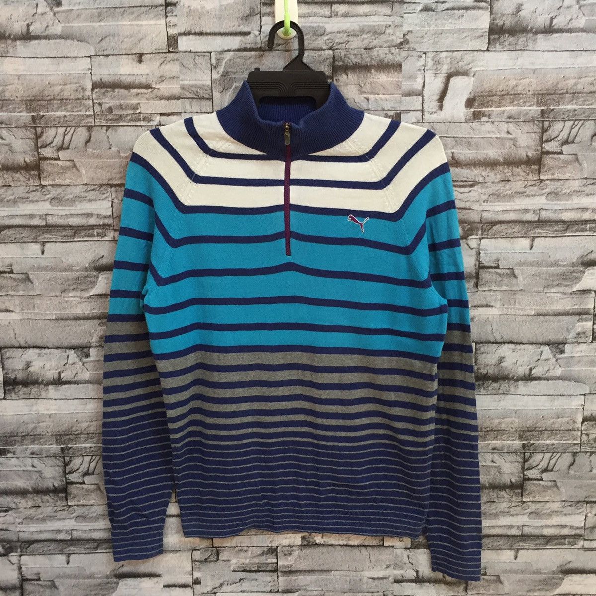 Puma Vintage Puma sweatshirt horizontal stripe small logo Size US M / EU 48-50 / 2 - 2 Thumbnail