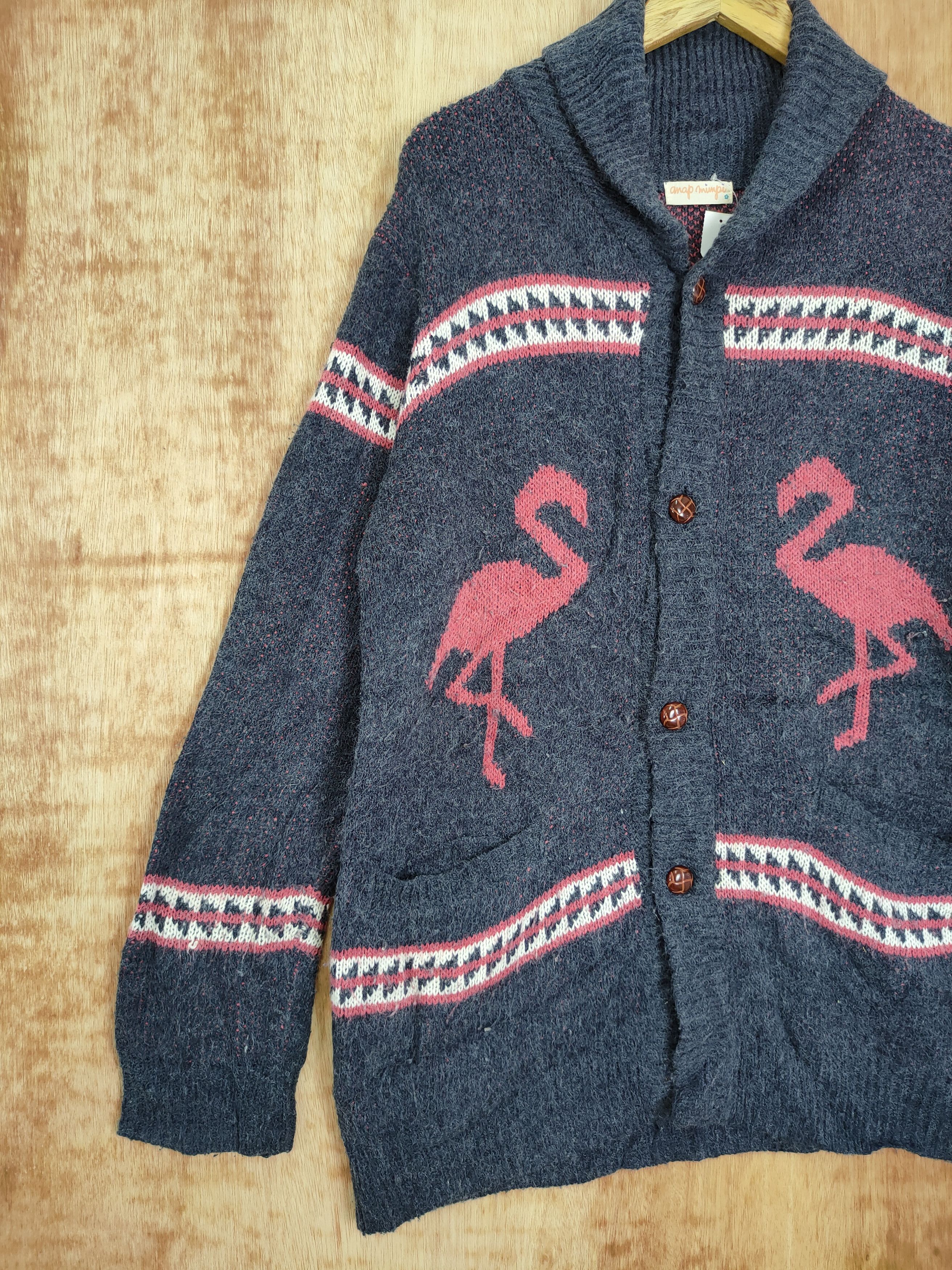 Japanese Brand DL Anap mimpi mohair cardigan knitwear swan art japan #4230 Size US L / EU 52-54 / 3 - 2 Thumbnail
