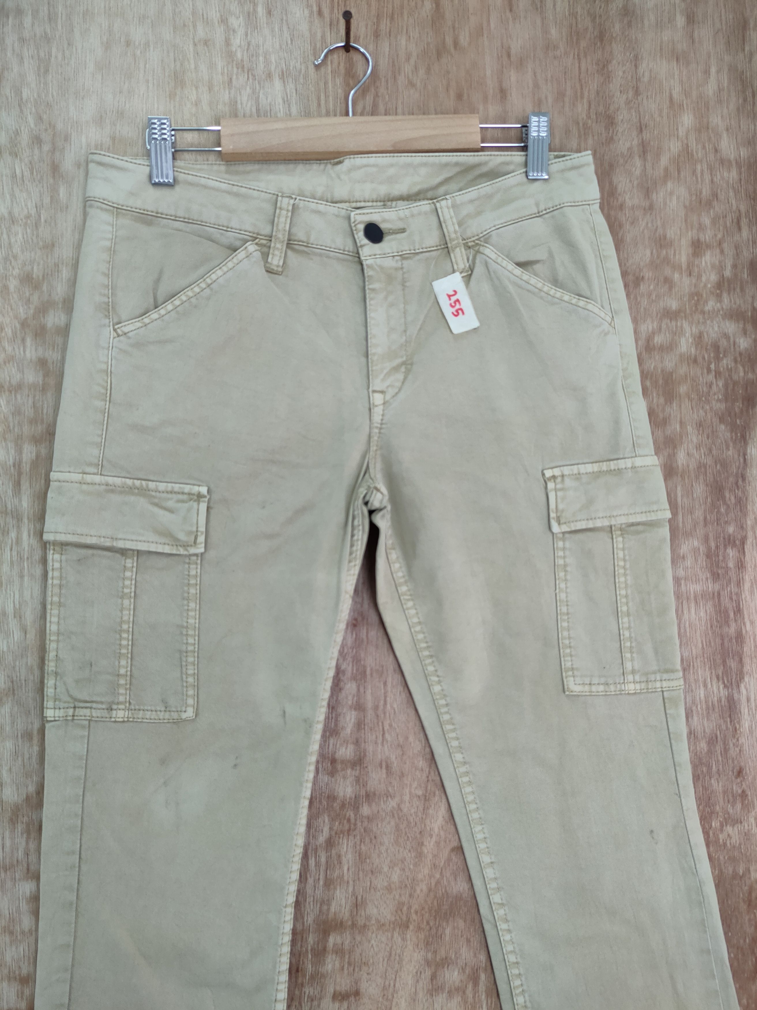 Japanese Brand DLL Uniqlo japan cream skinny multipocket cargo pants #255 Size US 28 / EU 44 - 3 Thumbnail