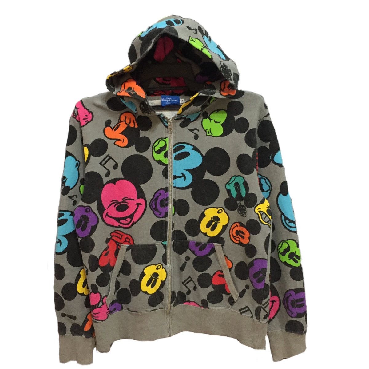 Disney Vintage Mickey Mouse Hoodie Full Prints size M gray Size US M / EU 48-50 / 2 - 1 Thumbnail