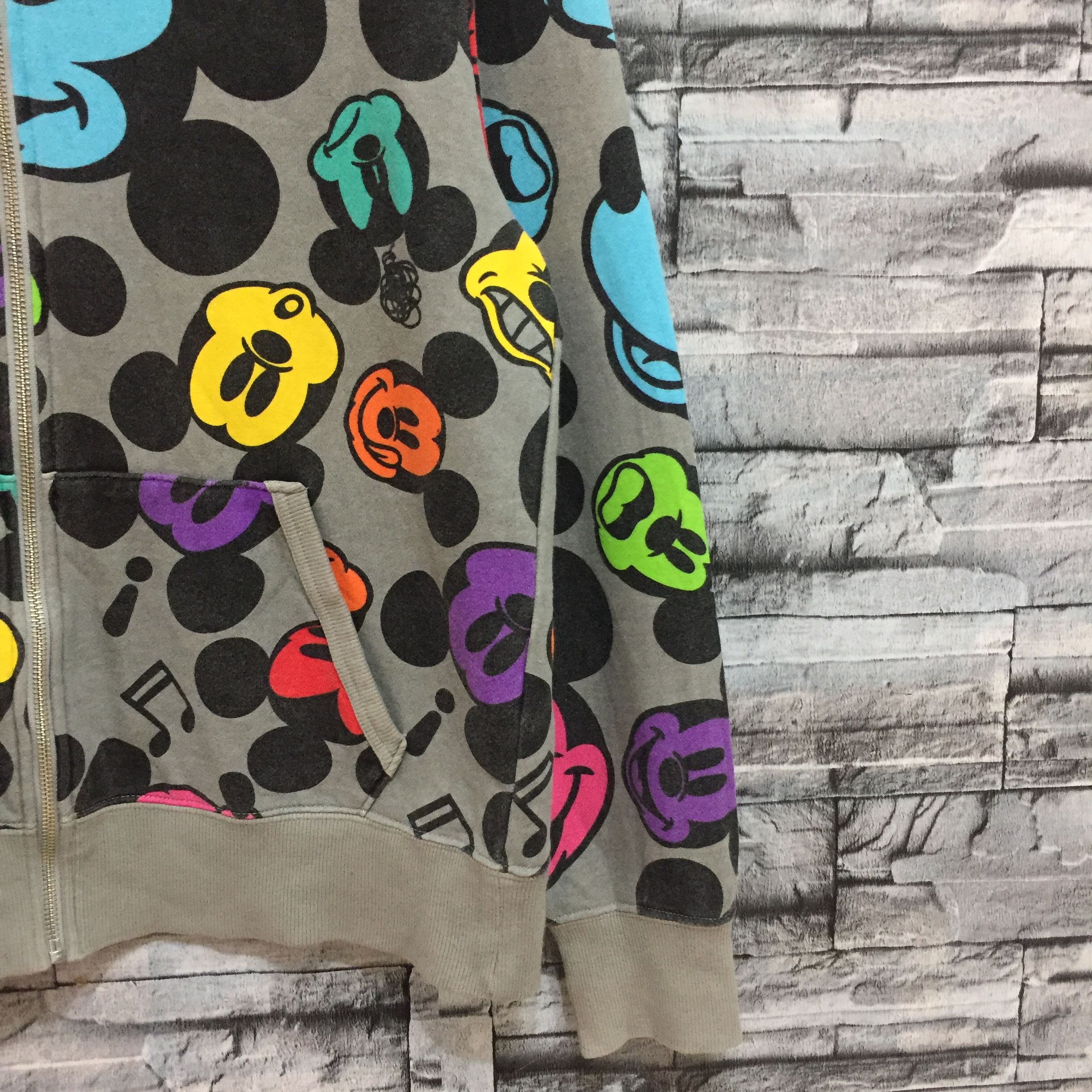 Disney Vintage Mickey Mouse Hoodie Full Prints size M gray Size US M / EU 48-50 / 2 - 6 Thumbnail