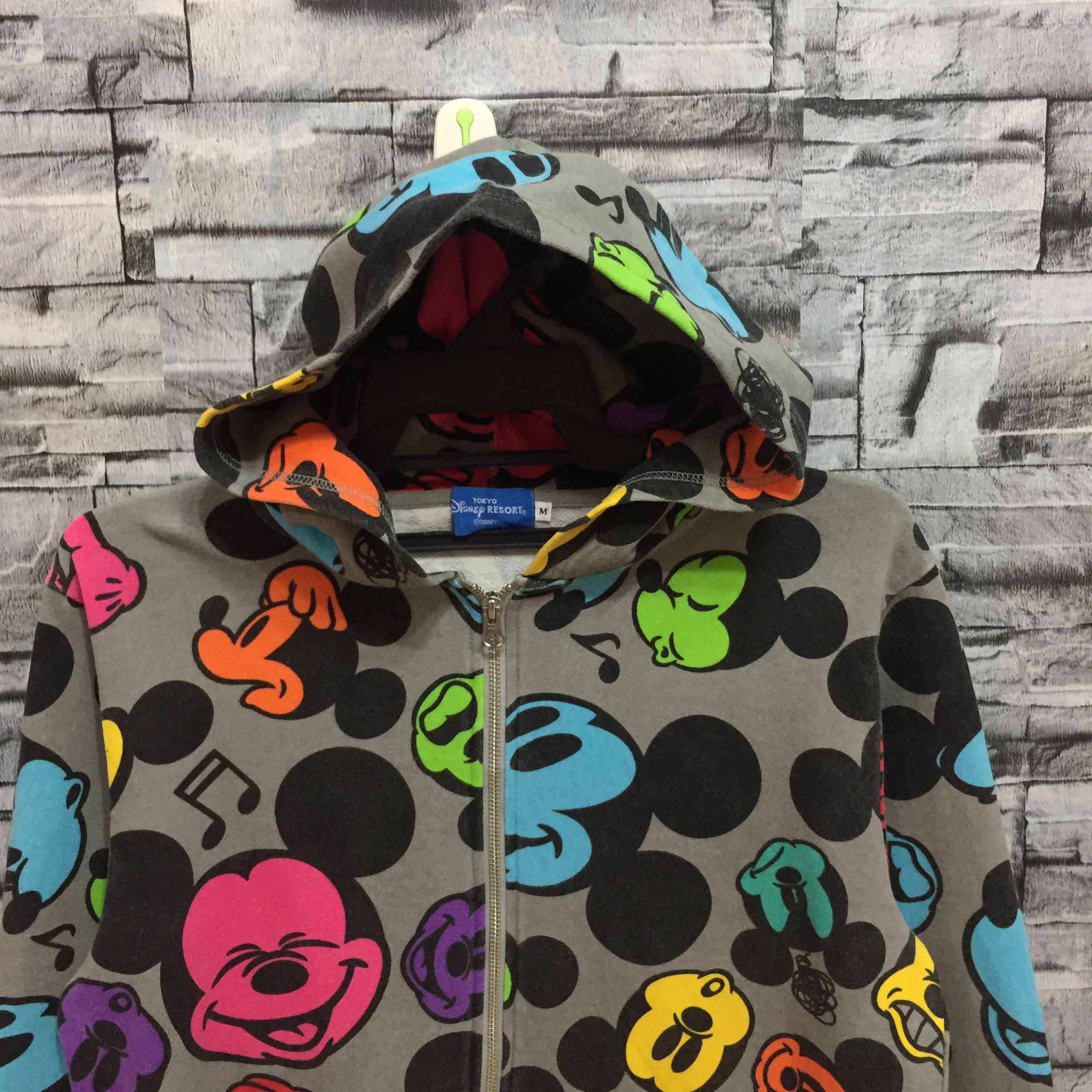 Disney Vintage Mickey Mouse Hoodie Full Prints size M gray Size US M / EU 48-50 / 2 - 3 Thumbnail