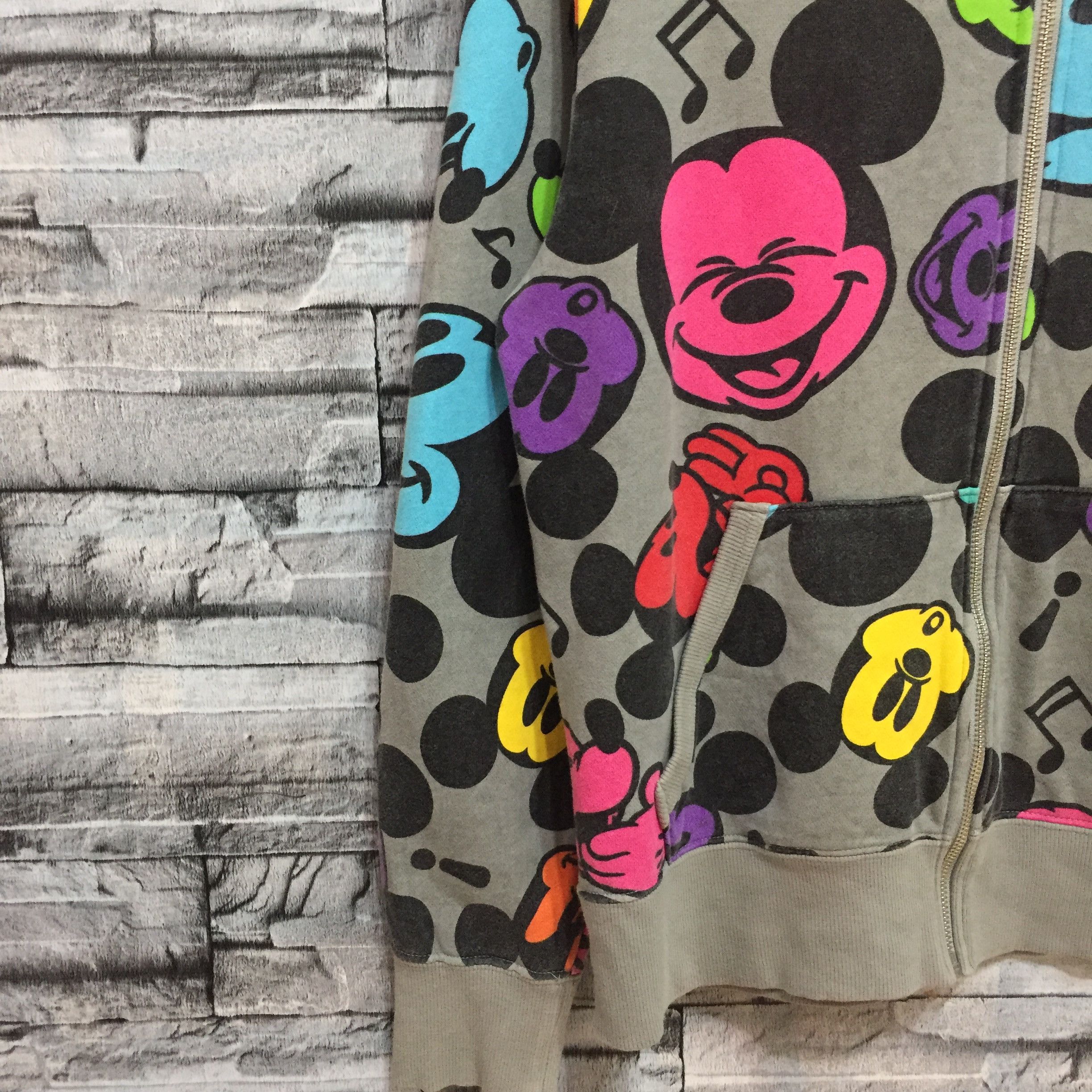 Disney Vintage Mickey Mouse Hoodie Full Prints size M gray Size US M / EU 48-50 / 2 - 5 Thumbnail
