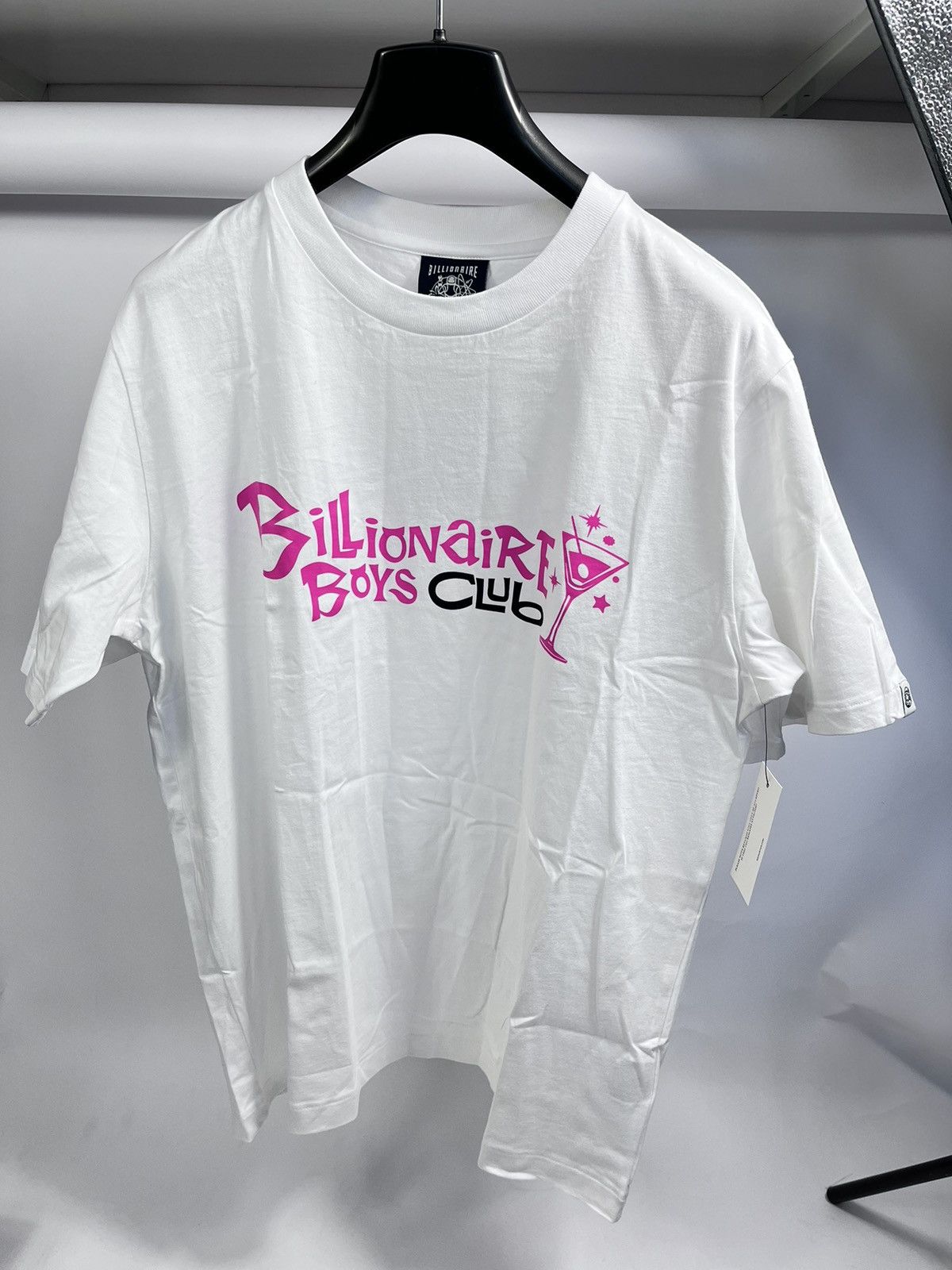 BILLIONAIRE BOYS CLUB WHITE PRINT T-SHIRT SIZE: L