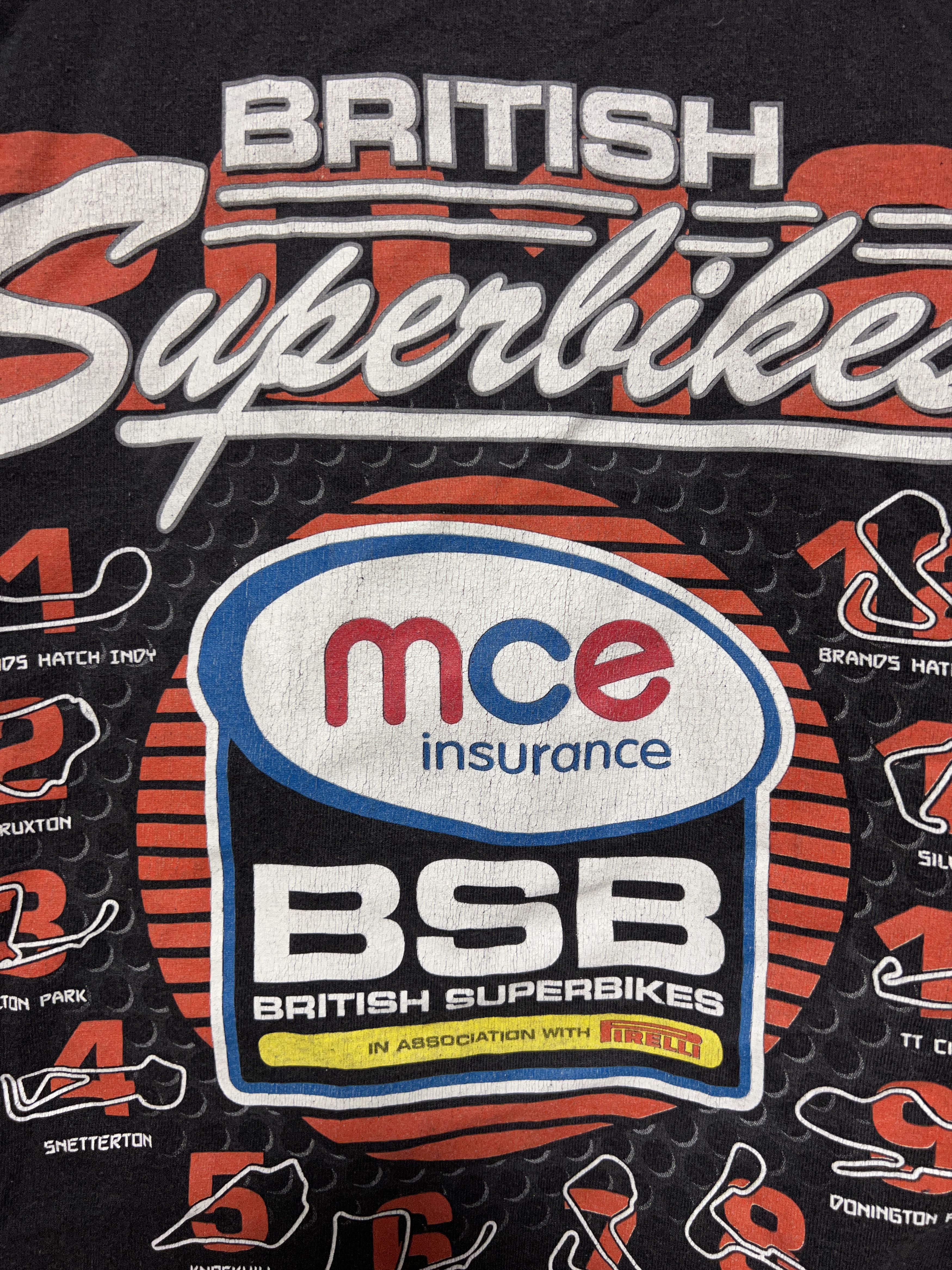 Vintage Vintage 2000s British Superbikes Racing T-shirt Size US XL / EU 56 / 4 - 18 Thumbnail