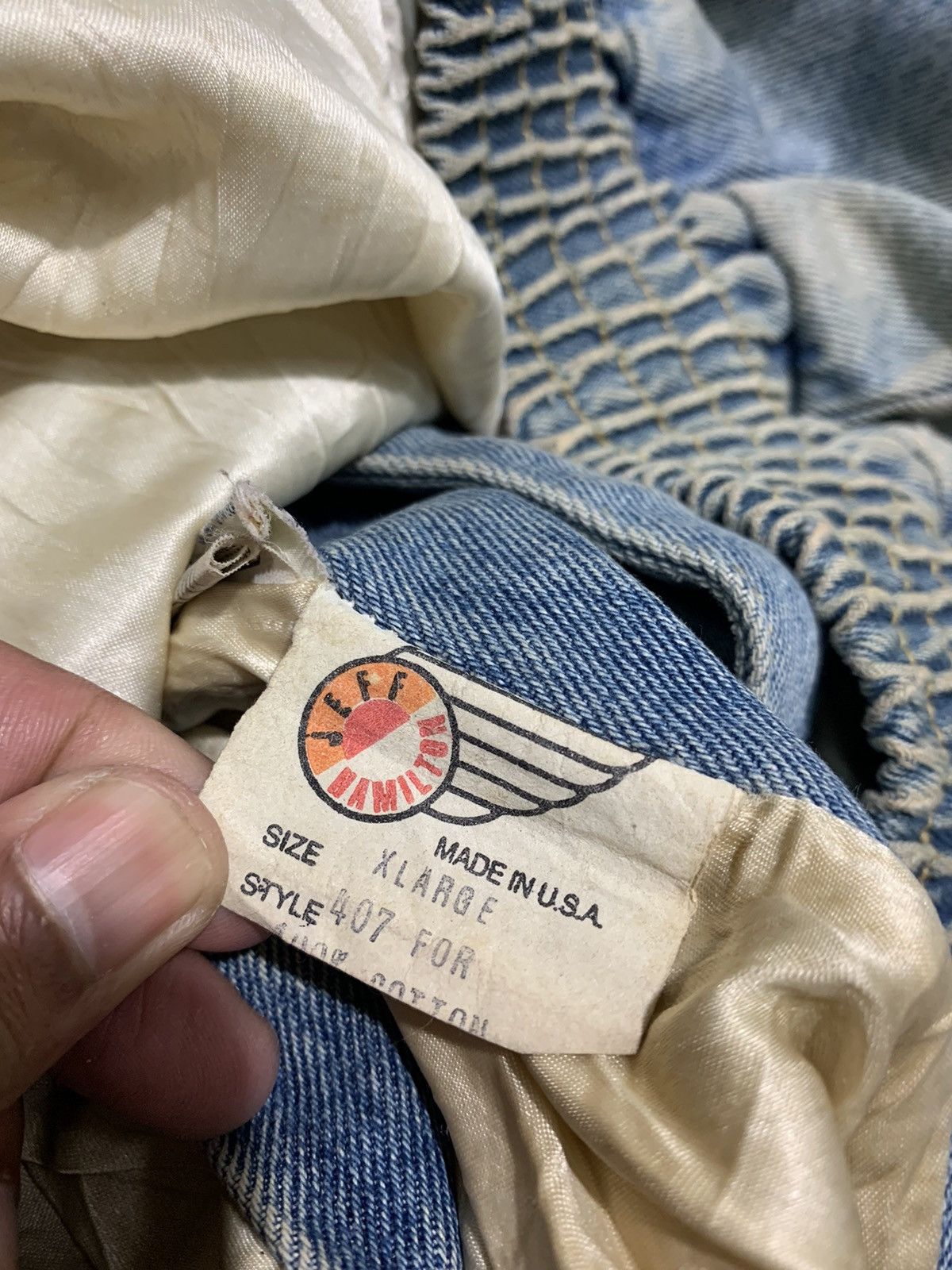 Jeff Hamilton 🔥VTG JEFF HAMILTON 49ERS DENIM AND LEATHER SLEEVES JACKETS Size US XL / EU 56 / 4 - 10 Thumbnail