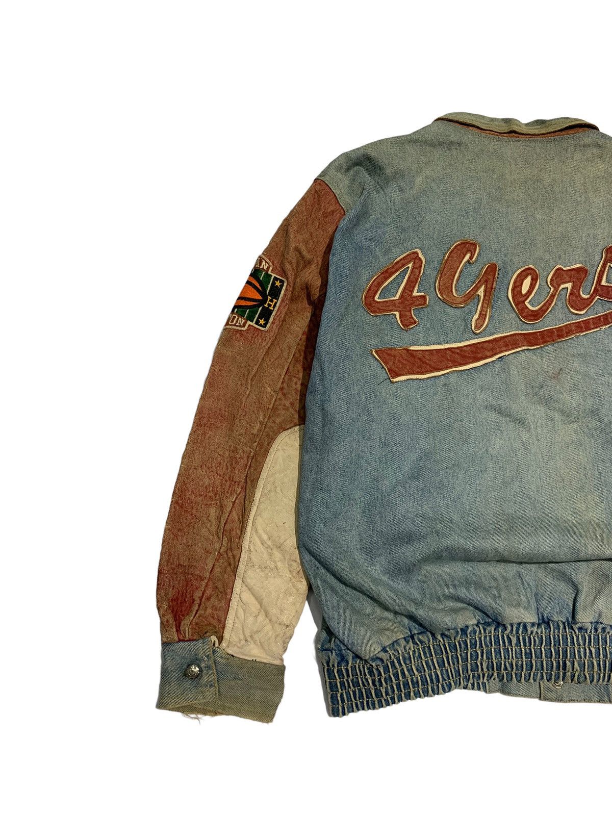Jeff Hamilton 🔥VTG JEFF HAMILTON 49ERS DENIM AND LEATHER SLEEVES JACKETS Size US XL / EU 56 / 4 - 7 Thumbnail