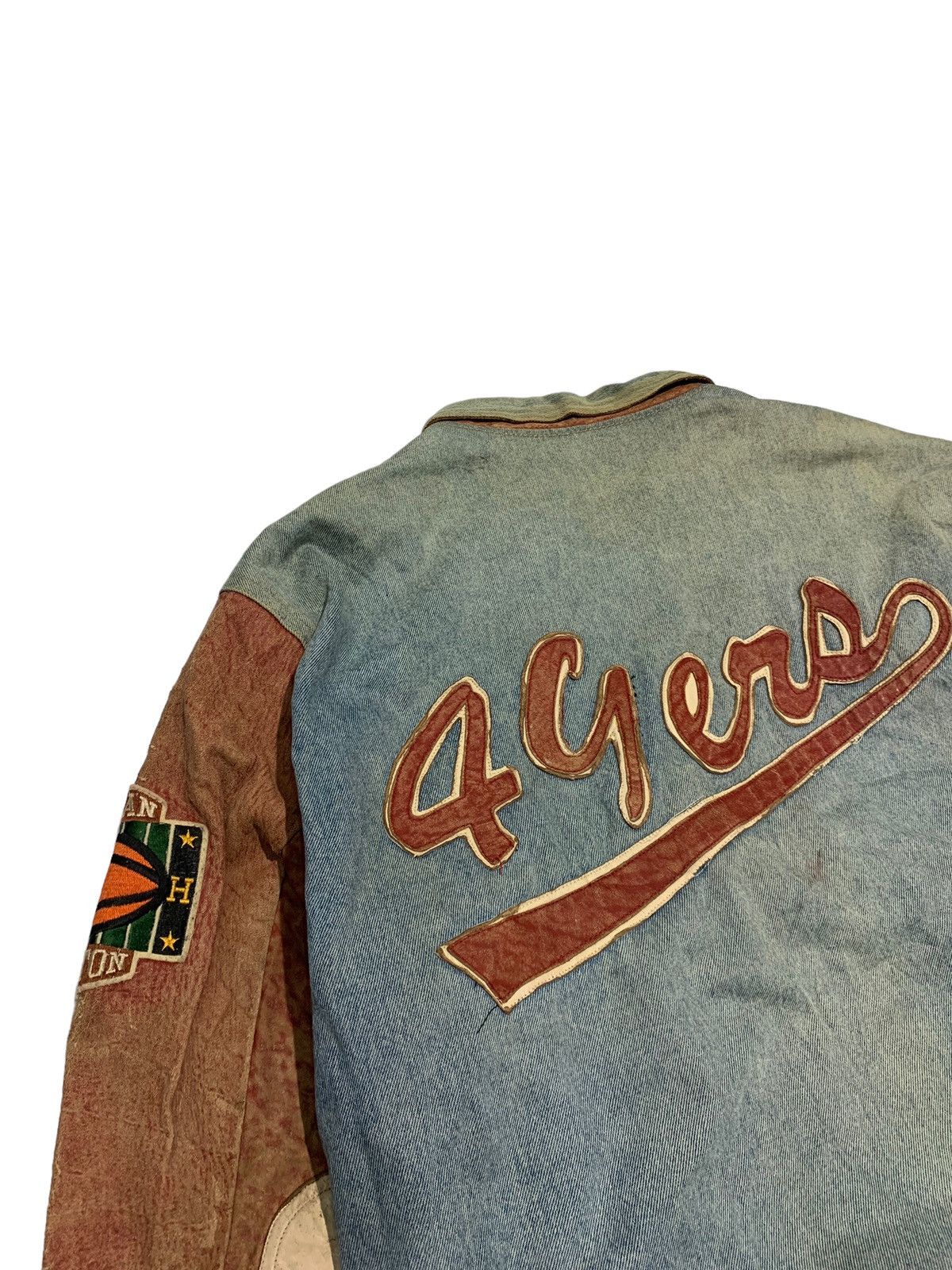 Jeff Hamilton 🔥VTG JEFF HAMILTON 49ERS DENIM AND LEATHER SLEEVES JACKETS Size US XL / EU 56 / 4 - 9 Thumbnail