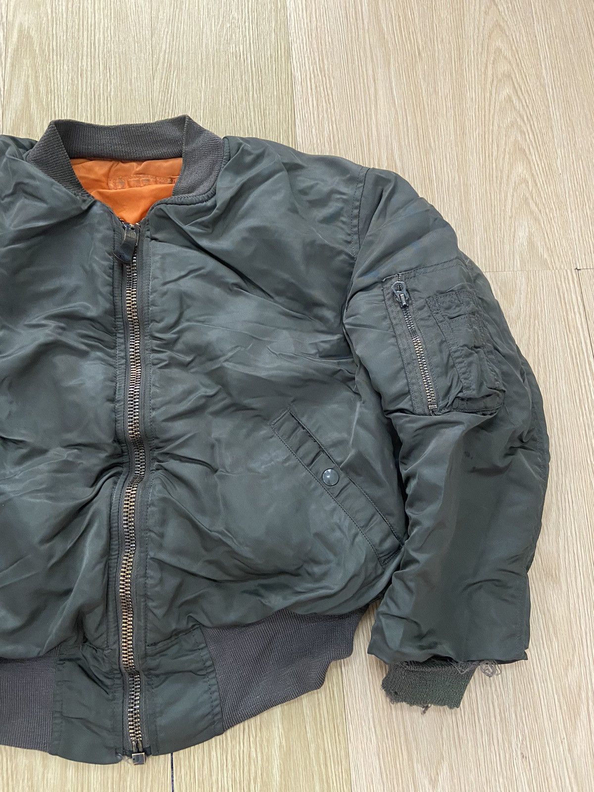 Alpha Industries × Vintage Vintage 70’s Alpha Industries MA-1 Scovill Zipper Jacket Size US M / EU 48-50 / 2 - 2 Thumbnail