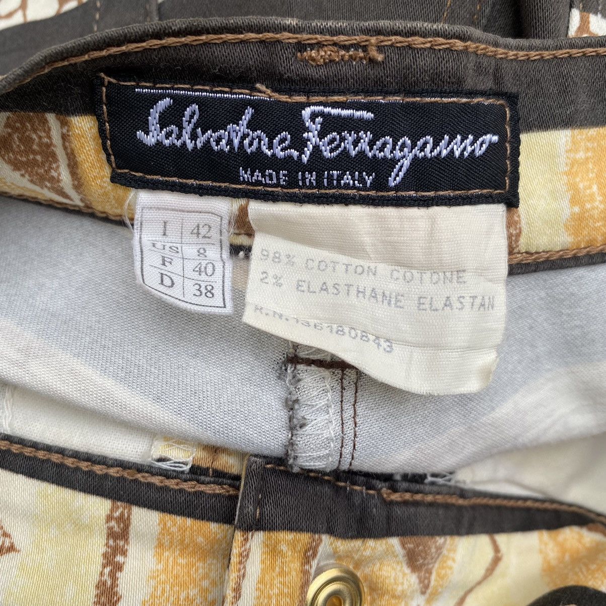 Salvatore Ferragamo Vintage Salvatore Ferragamo Animal Print Pants Size 29" - 8 Thumbnail