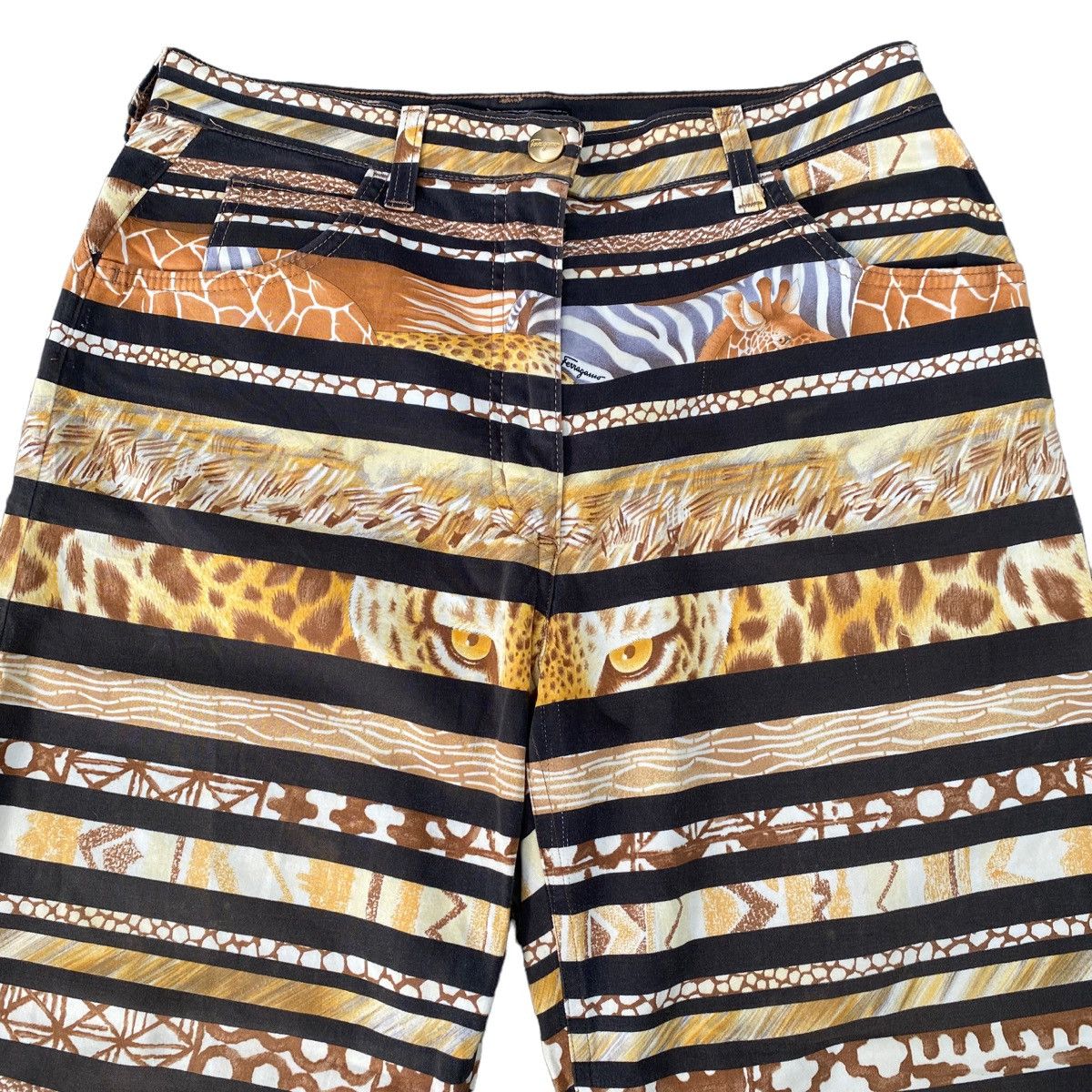 Salvatore Ferragamo Vintage Salvatore Ferragamo Animal Print Pants Size 29" - 3 Thumbnail