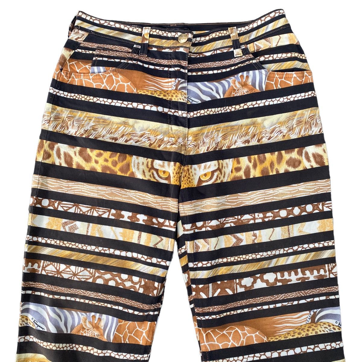 Salvatore Ferragamo Vintage Salvatore Ferragamo Animal Print Pants Size 29" - 2 Thumbnail