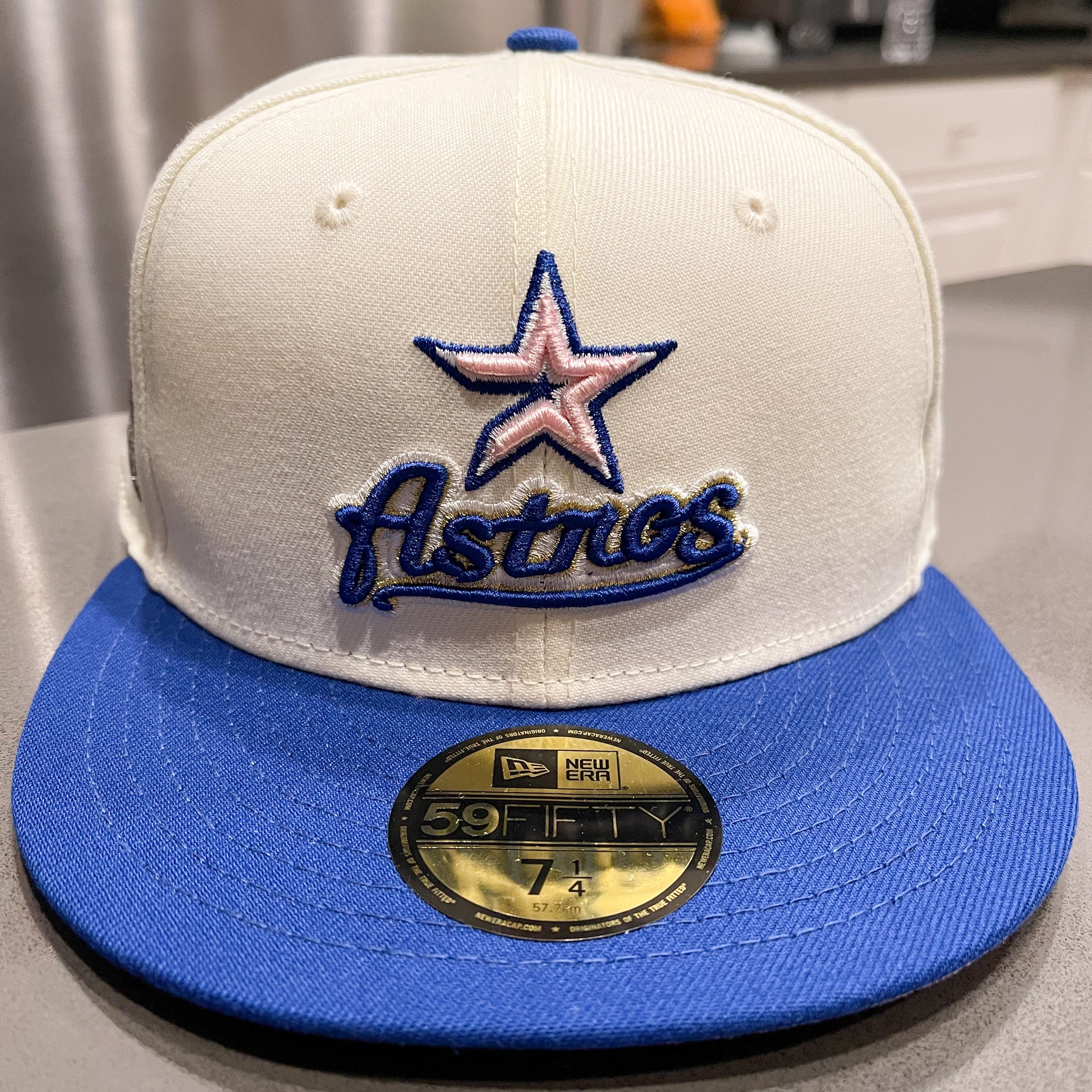 Men's Houston Astros New Era Navy 39THIRTY A-Frame Perforated Flex Hat