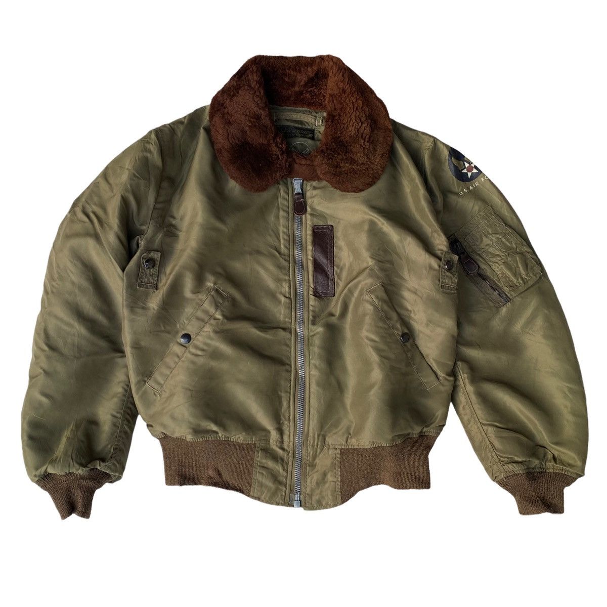 image of Buzz Ricksons x Toyo Enterprises Buzz Rickson B-15C Bomber Jacket in Green, Men's (Size Medium)