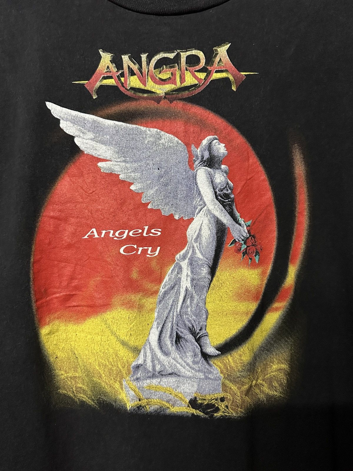 Band Tees × Vintage Vintage 90s Angra Angels Cry Heavy Metal Band Faded Tee Size US L / EU 52-54 / 3 - 3 Thumbnail