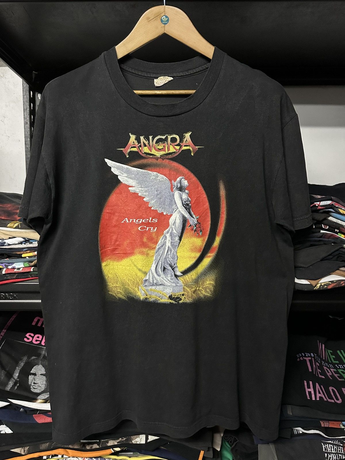 Band Tees × Vintage Vintage 90s Angra Angels Cry Heavy Metal Band Faded Tee Size US L / EU 52-54 / 3 - 1 Thumbnail