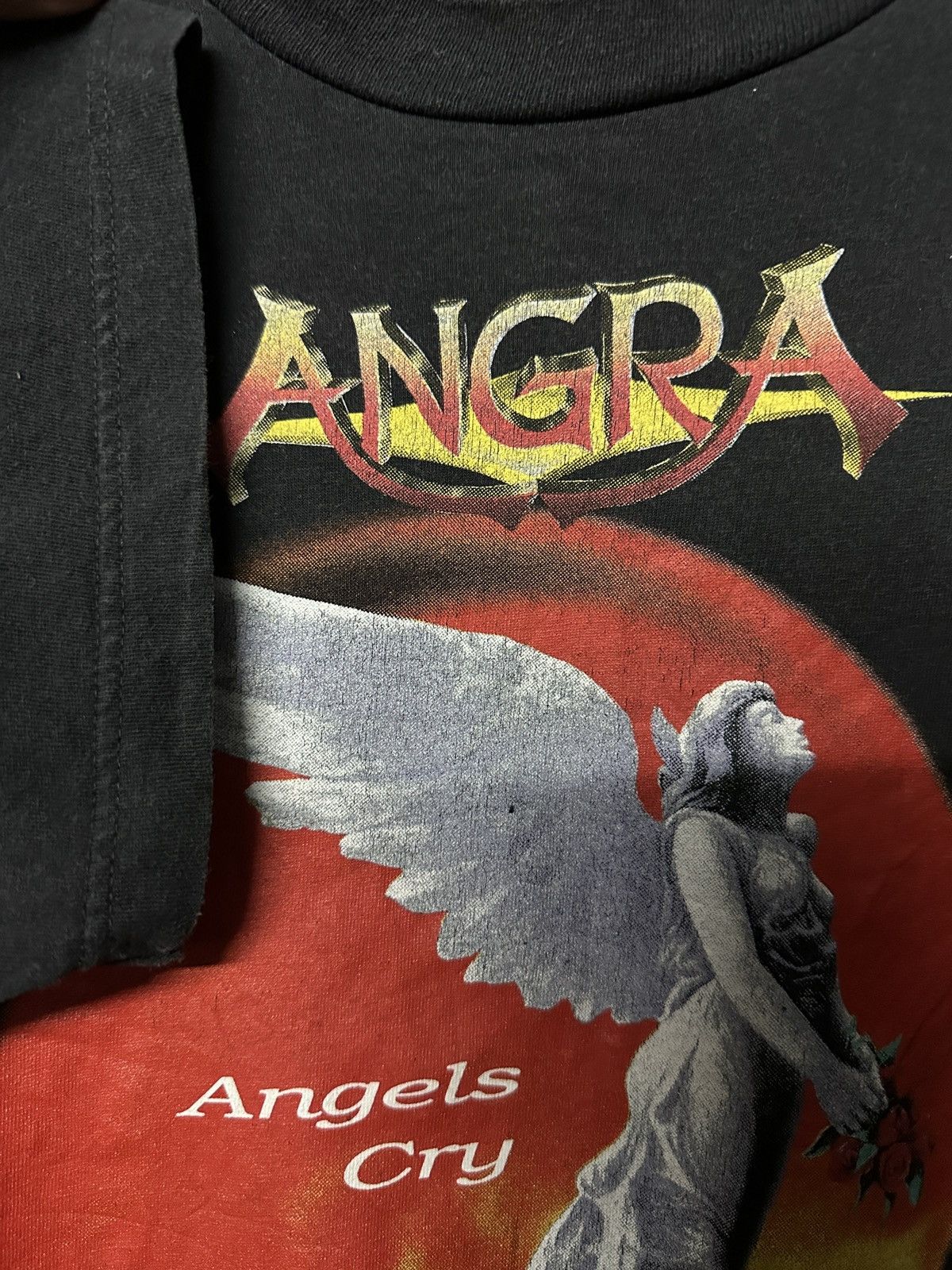 Band Tees × Vintage Vintage 90s Angra Angels Cry Heavy Metal Band Faded Tee Size US L / EU 52-54 / 3 - 8 Thumbnail