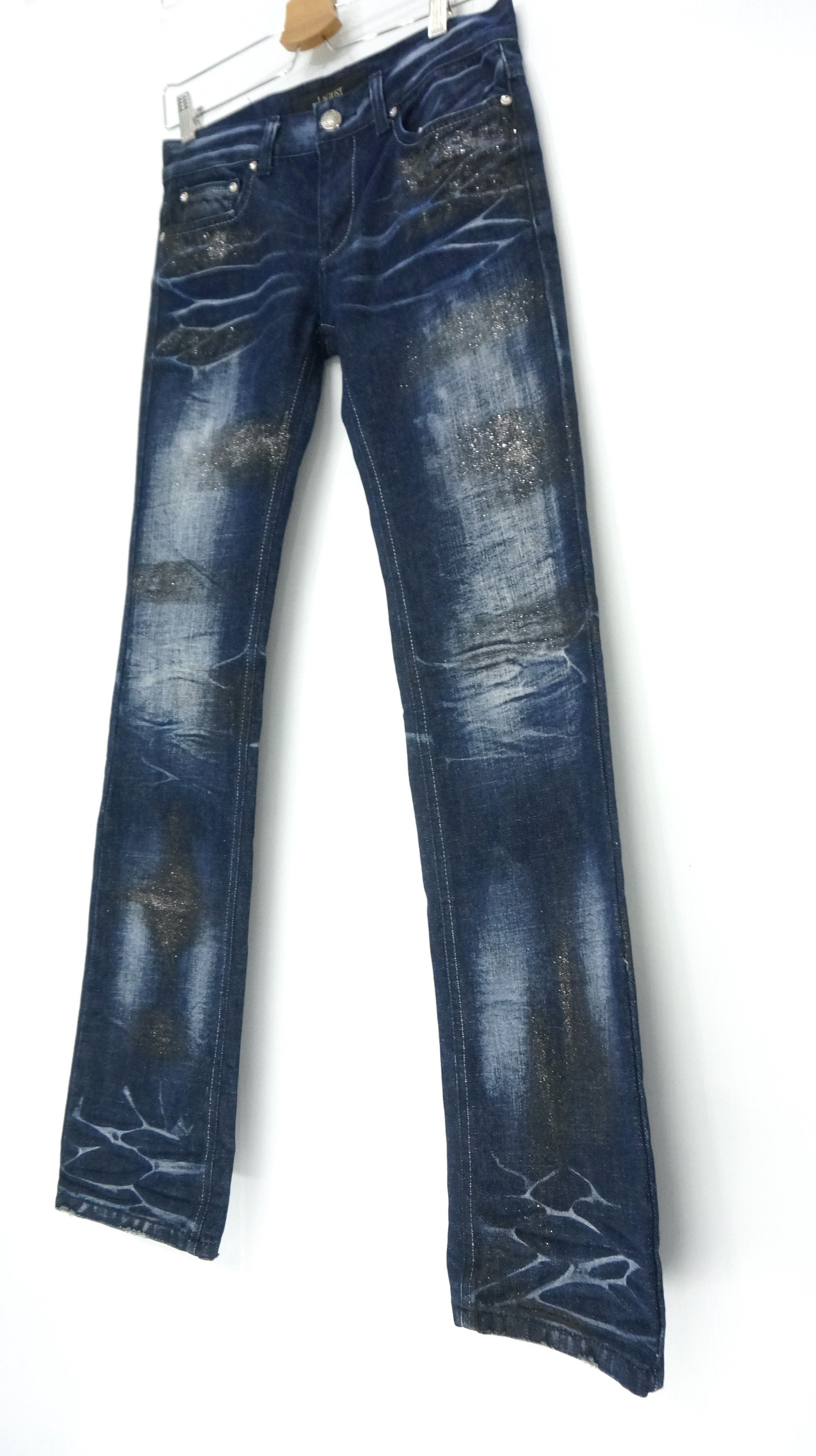 Japanese Brand Rare 🔥 LAGUST Punk Paint Distressed Acid Wash Jeans Size US 29 - 4 Thumbnail