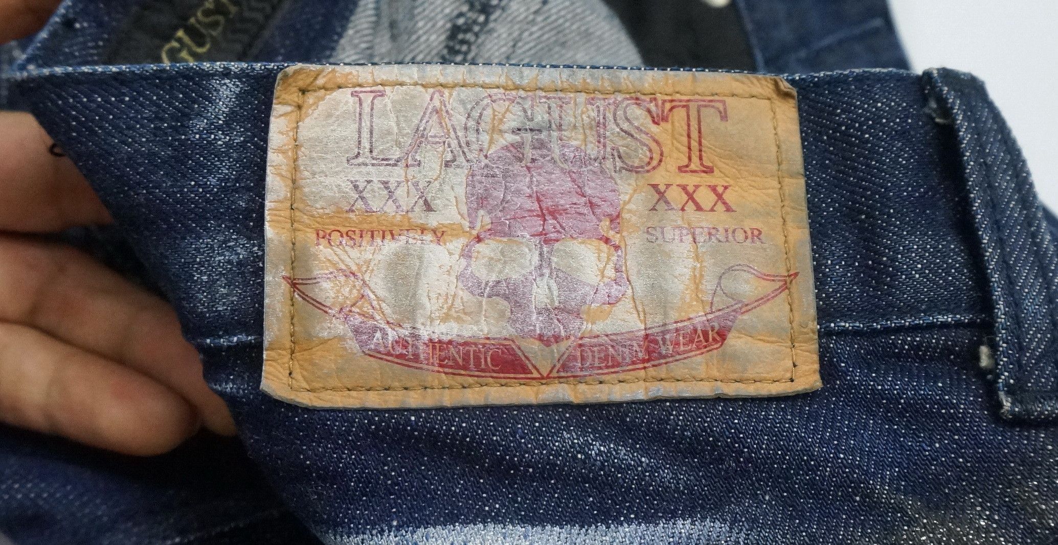 Japanese Brand Rare 🔥 LAGUST Punk Paint Distressed Acid Wash Jeans Size US 29 - 17 Thumbnail