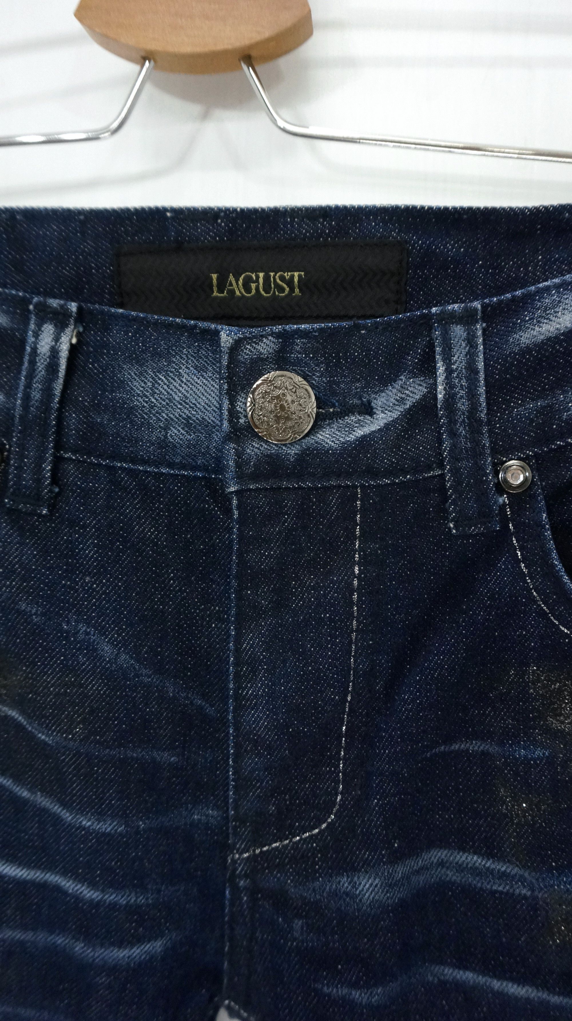 Japanese Brand Rare 🔥 LAGUST Punk Paint Distressed Acid Wash Jeans Size US 29 - 7 Thumbnail