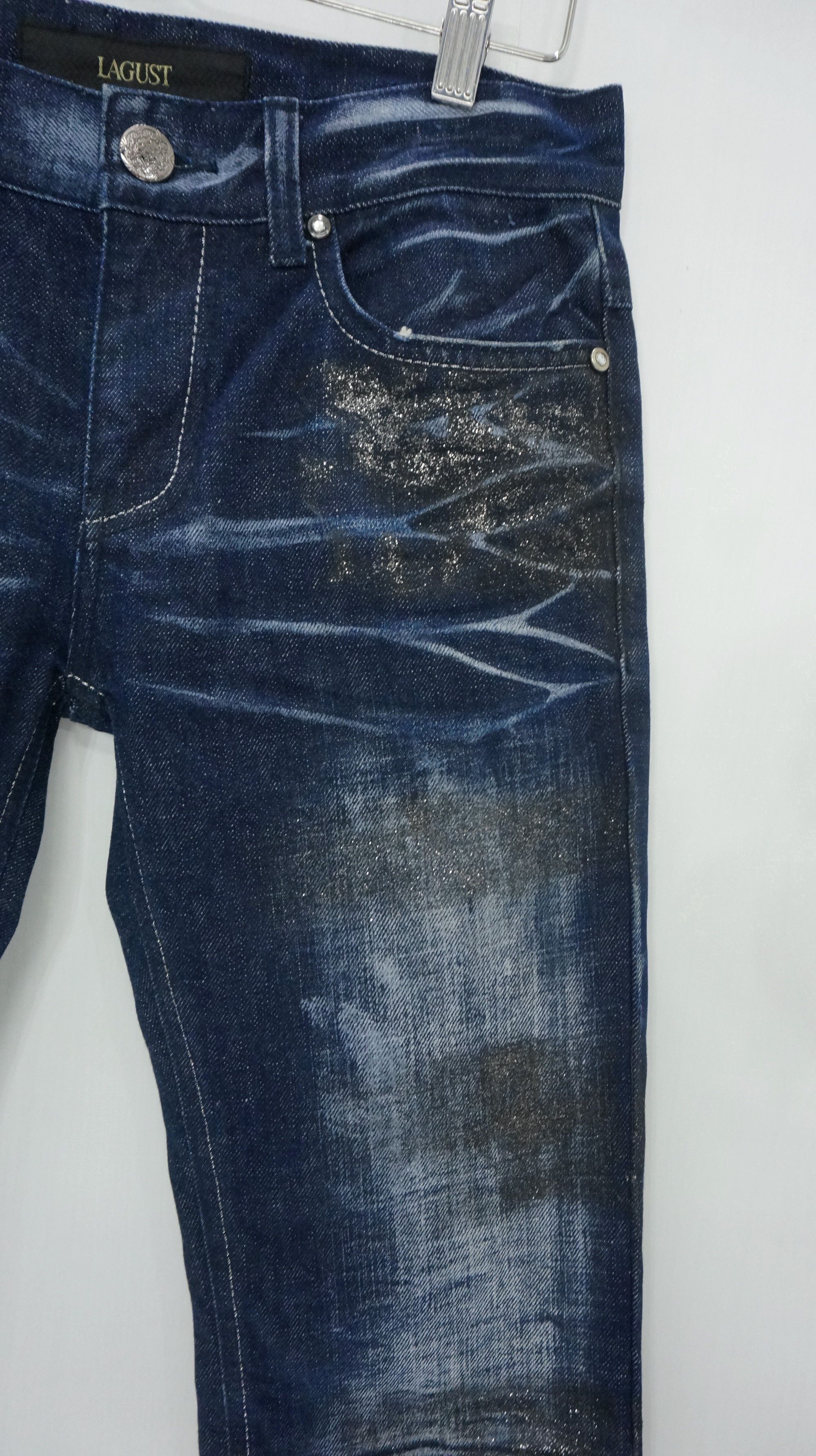 Japanese Brand Rare 🔥 LAGUST Punk Paint Distressed Acid Wash Jeans Size US 29 - 6 Thumbnail