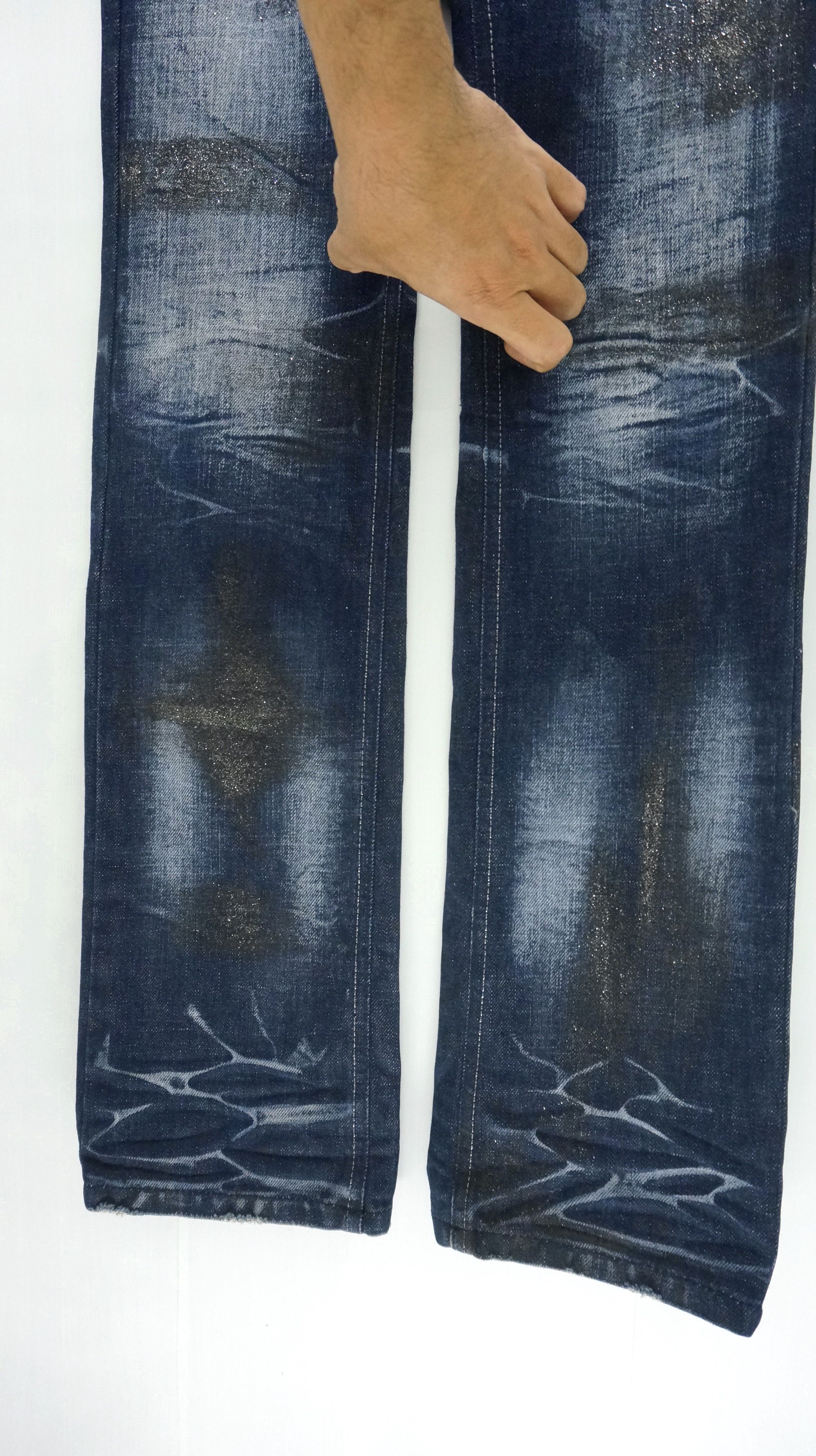 Japanese Brand Rare 🔥 LAGUST Punk Paint Distressed Acid Wash Jeans Size US 29 - 8 Thumbnail