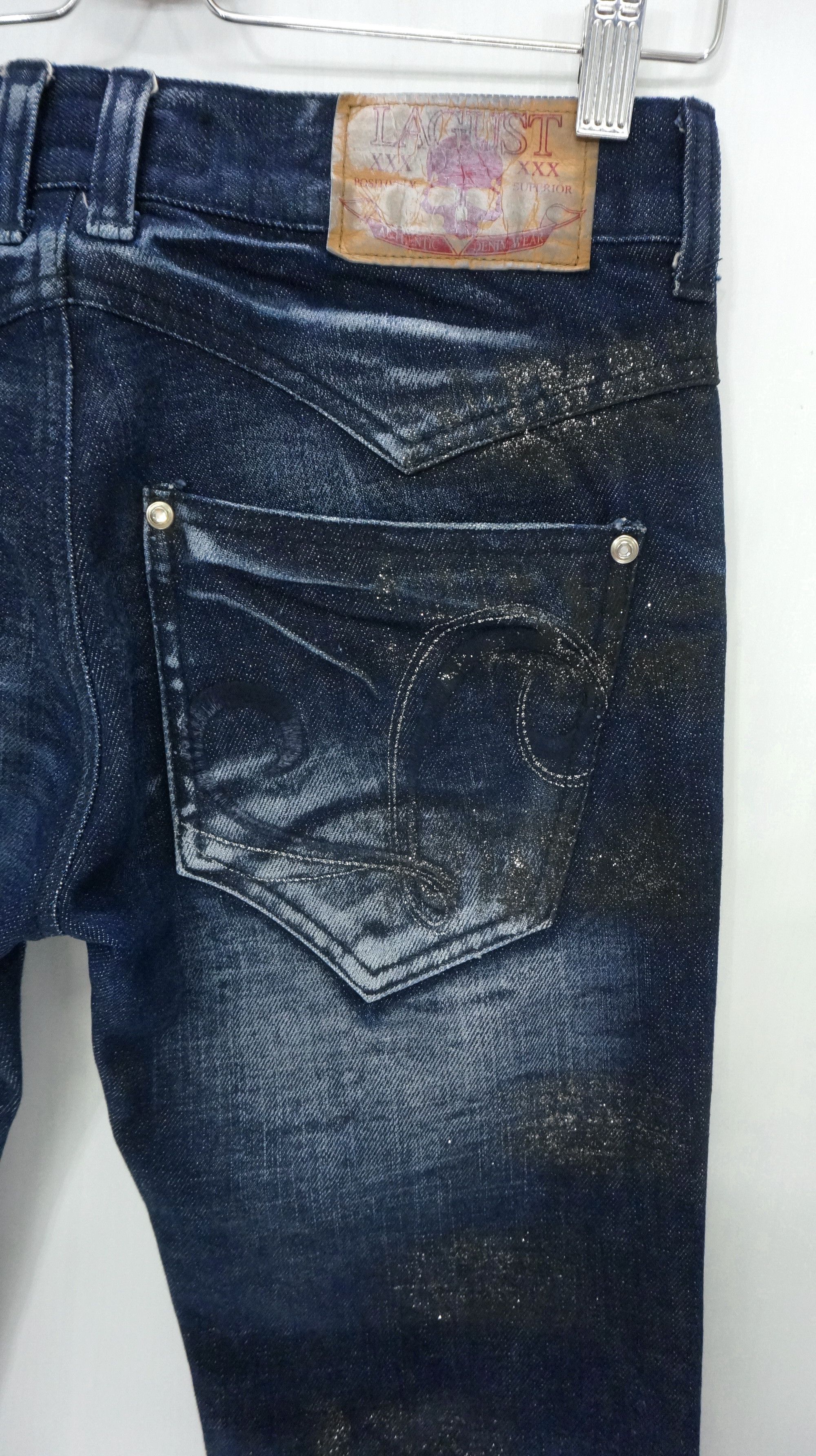 Japanese Brand Rare 🔥 LAGUST Punk Paint Distressed Acid Wash Jeans Size US 29 - 9 Thumbnail