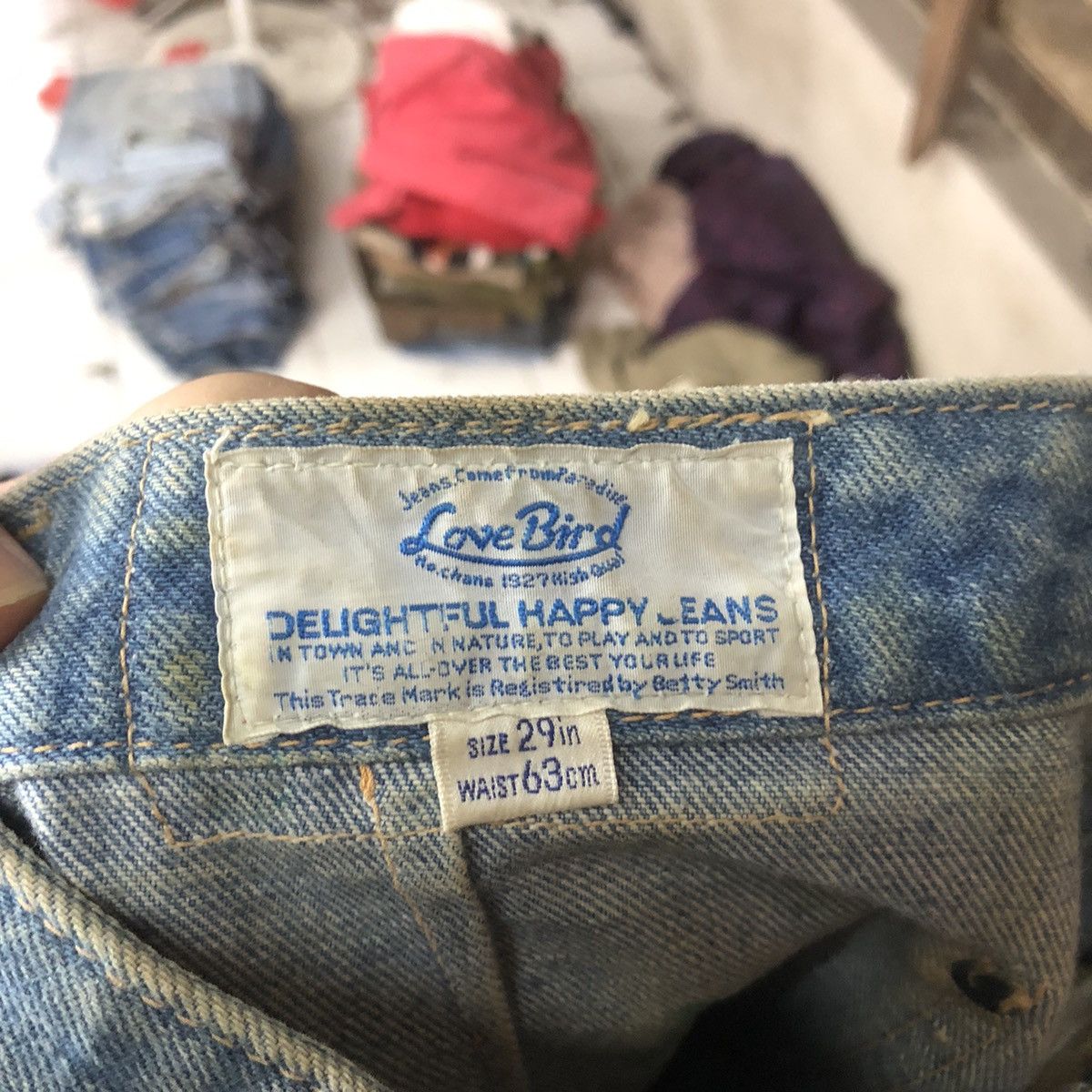 Japanese Brand DLS Love Bird Blue Distressed Denim Pants #BB552 Size 24" / US 00 / IT 34 - 20 Thumbnail