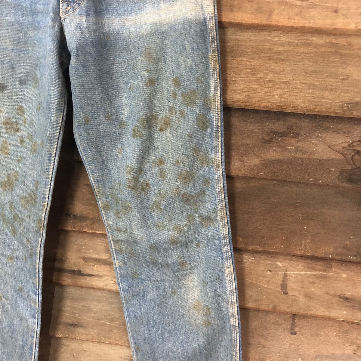 Japanese Brand DLS Love Bird Blue Distressed Denim Pants #BB552 Size 24" / US 00 / IT 34 - 7 Thumbnail