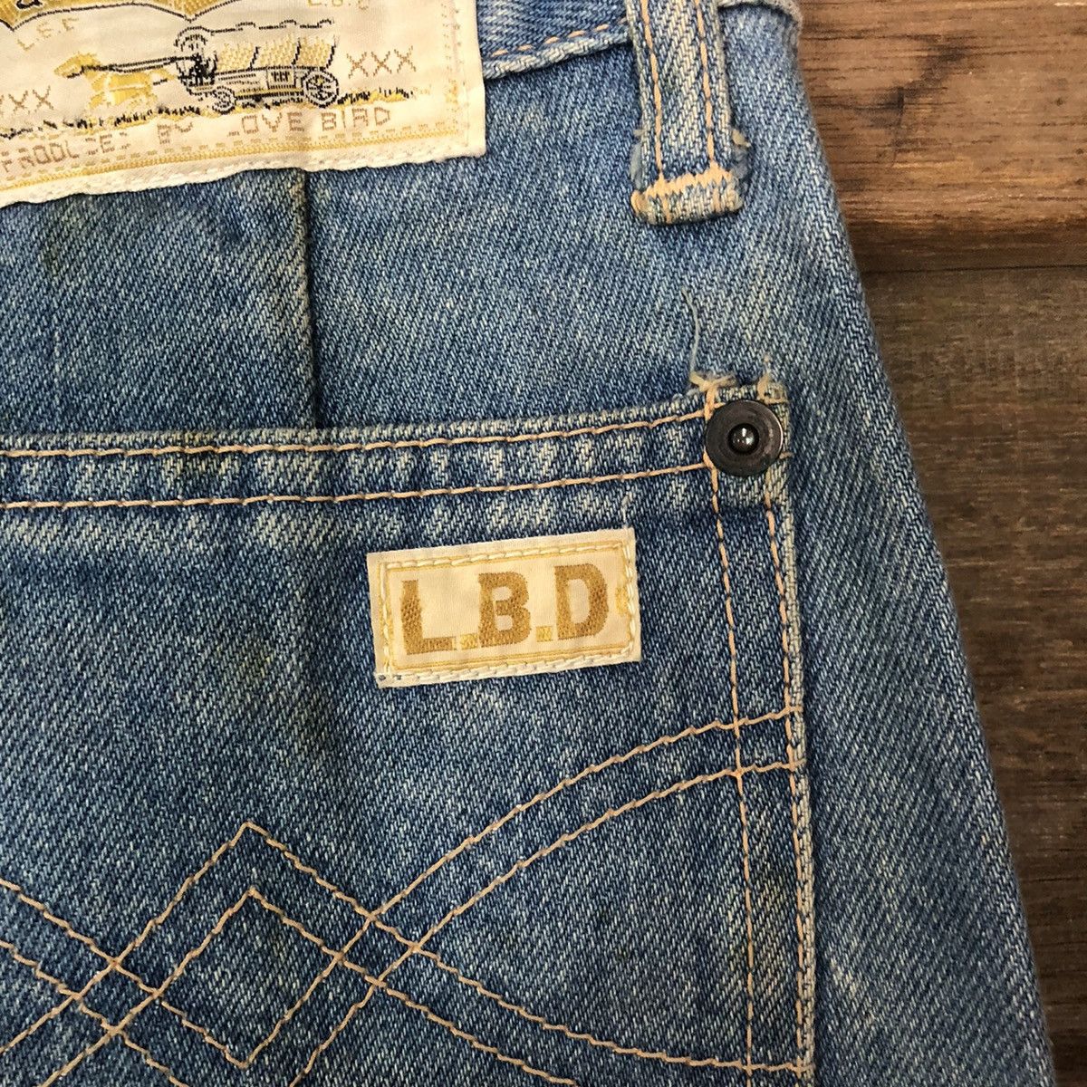 Japanese Brand DLS Love Bird Blue Distressed Denim Pants #BB552 Size 24" / US 00 / IT 34 - 18 Thumbnail
