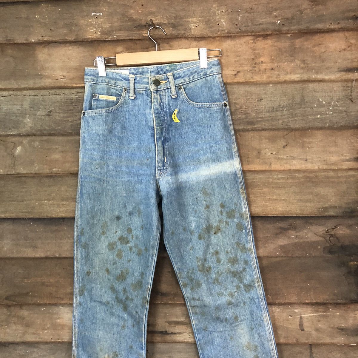 Japanese Brand DLS Love Bird Blue Distressed Denim Pants #BB552 Size 24" / US 00 / IT 34 - 2 Thumbnail
