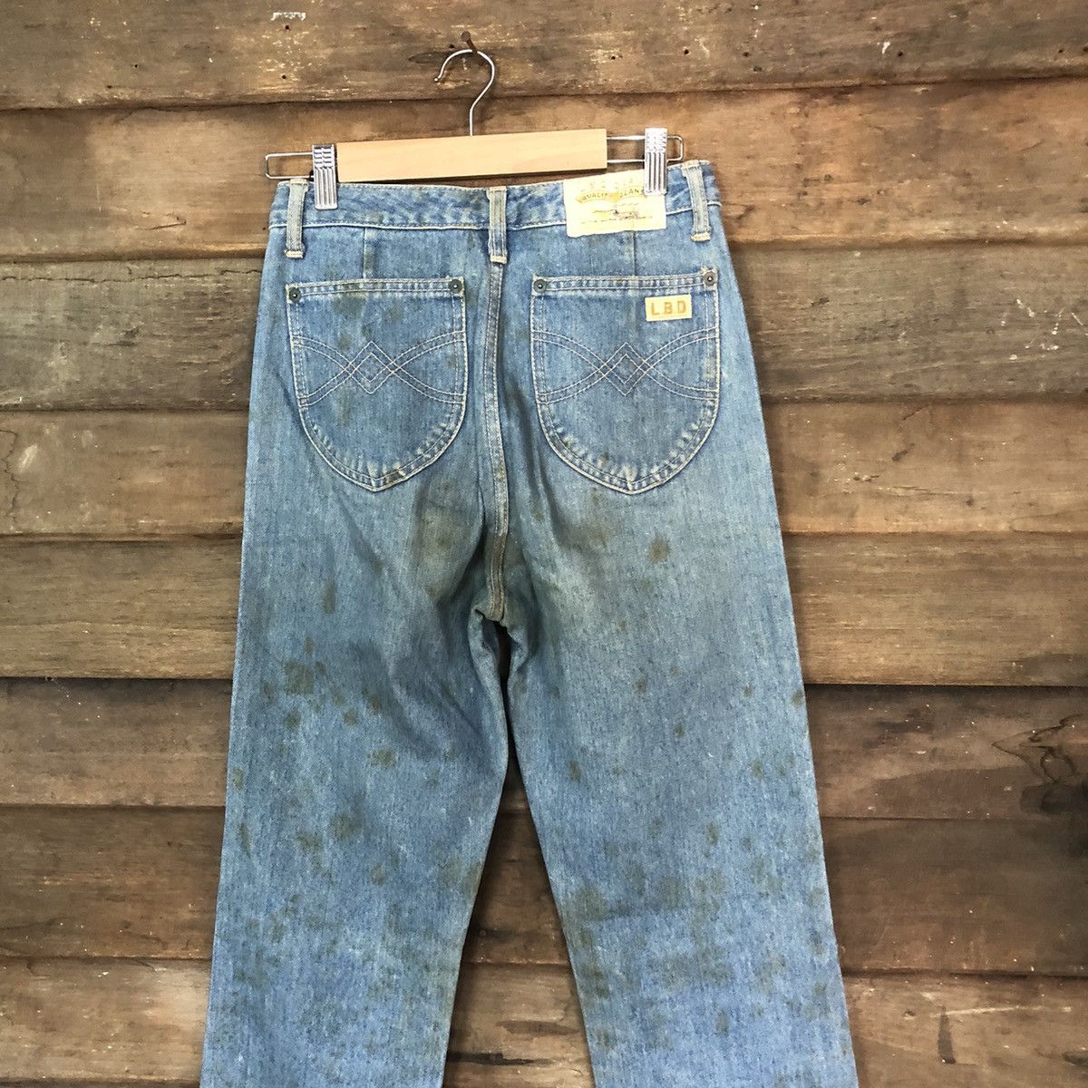 Japanese Brand DLS Love Bird Blue Distressed Denim Pants #BB552 Size 24" / US 00 / IT 34 - 14 Thumbnail