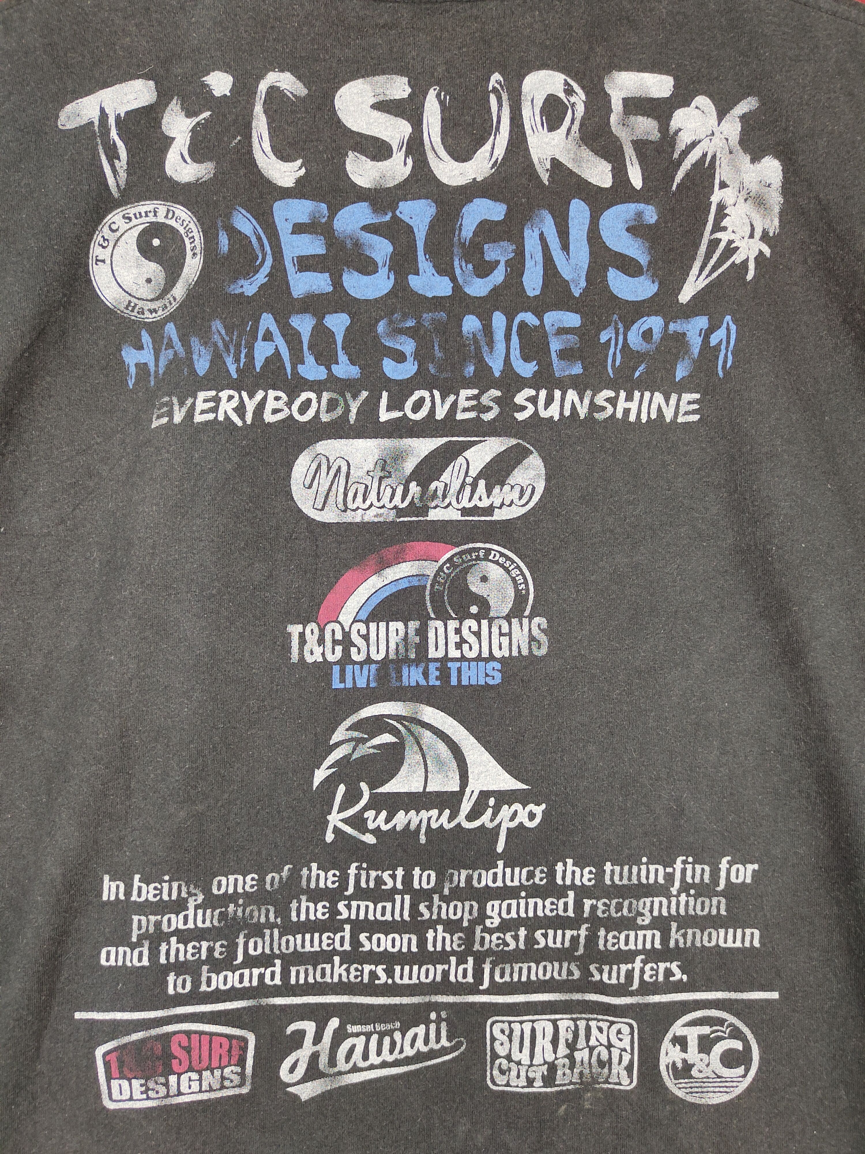 Japanese Brand T&C Surf Designs Black Short Sleeve T-shirt #S649 Size US L / EU 52-54 / 3 - 2 Thumbnail