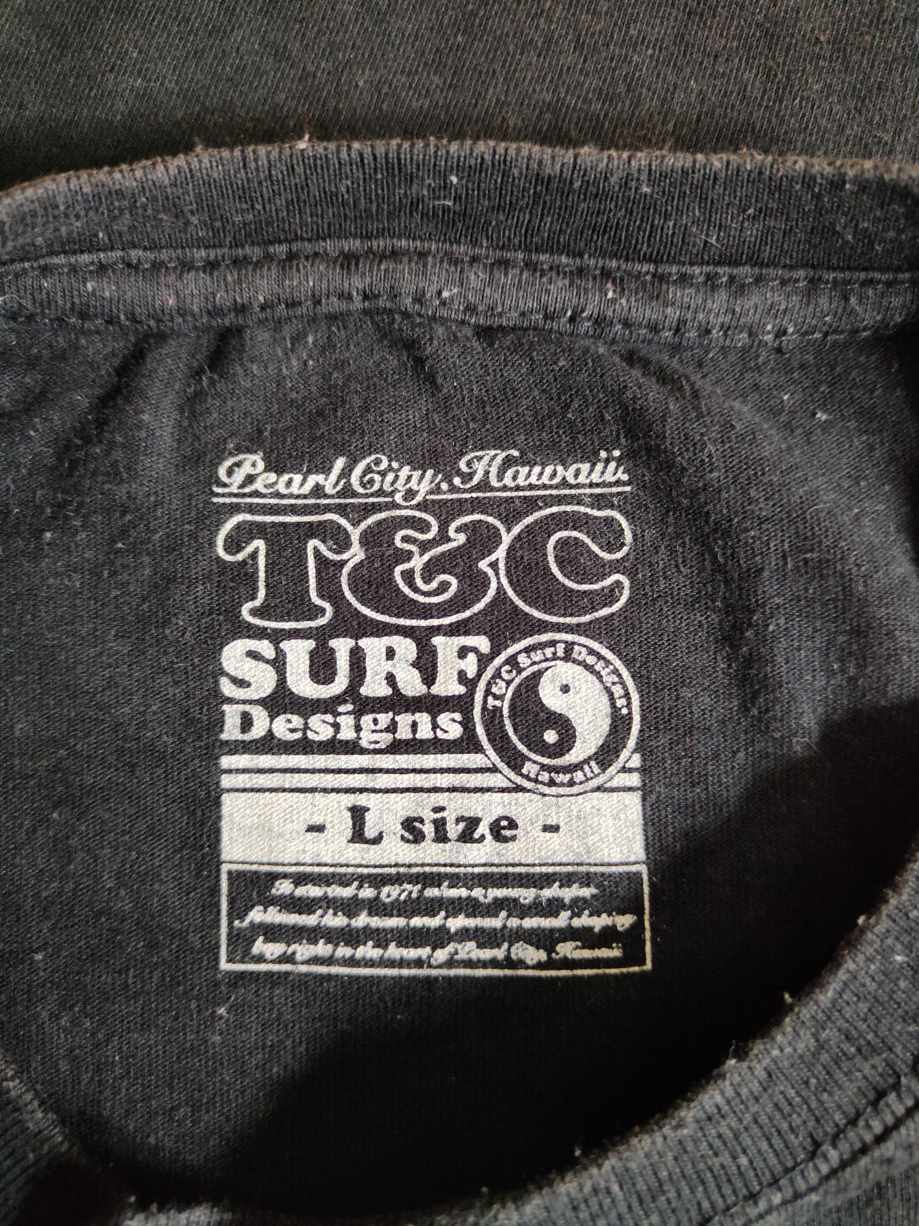 Japanese Brand T&C Surf Designs Black Short Sleeve T-shirt #S649 Size US L / EU 52-54 / 3 - 6 Thumbnail