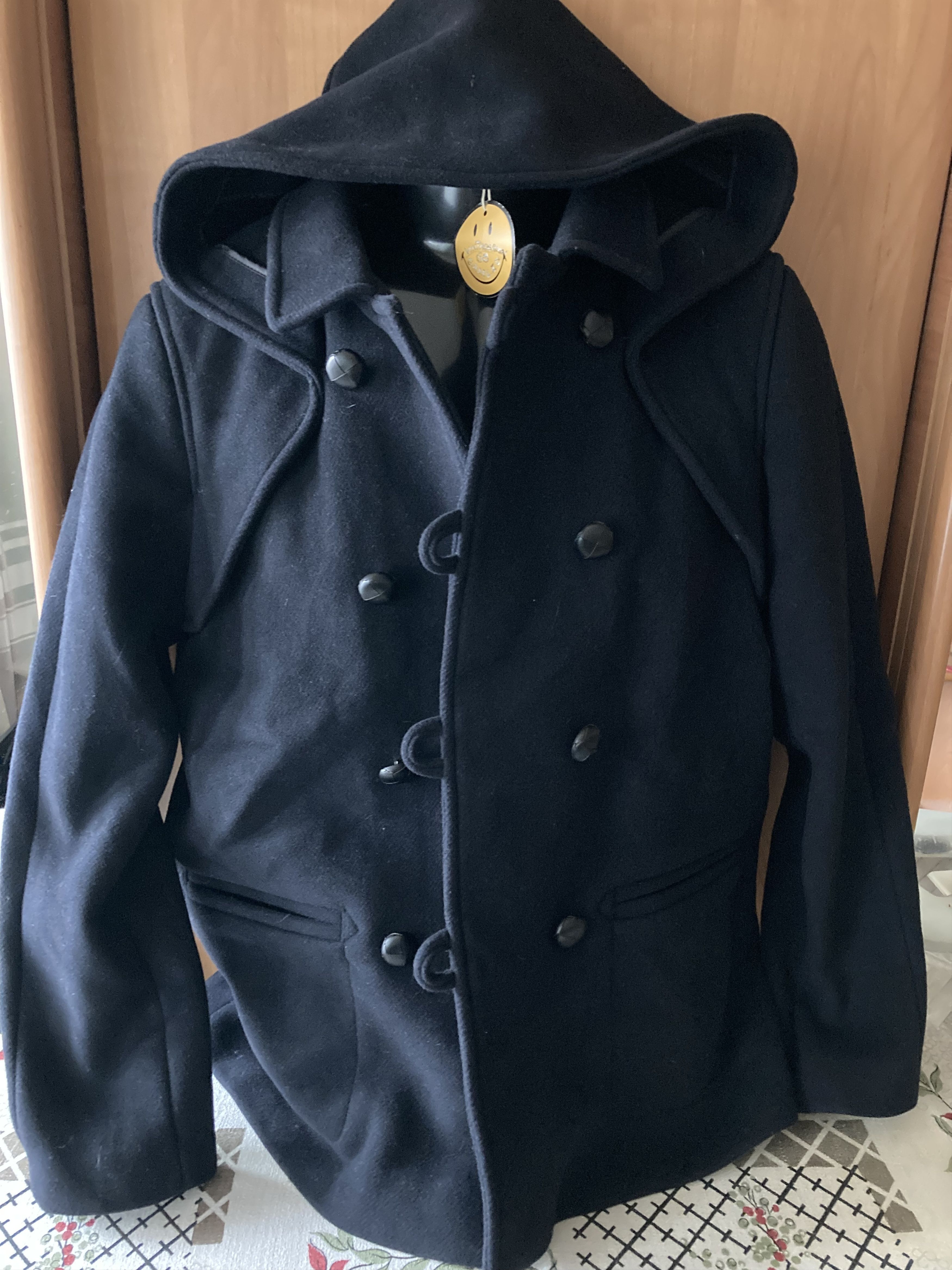 Sandro Sandro Paris Wool Cloth Pea Coat Hooded Navy Size US M / EU 48-50 / 2 - 7 Thumbnail