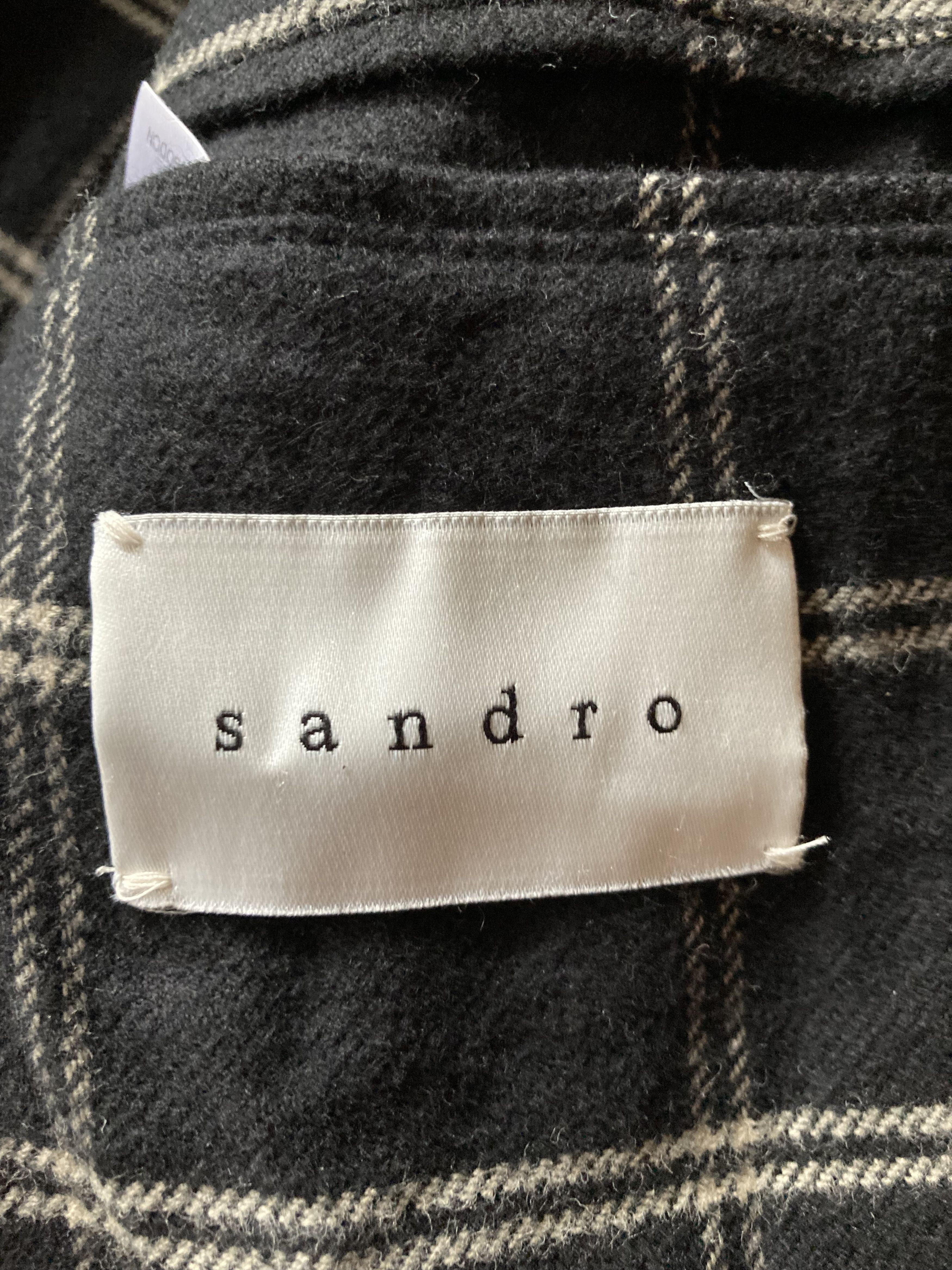 Sandro Sandro Paris Wool Cloth Pea Coat Hooded Navy Size US M / EU 48-50 / 2 - 4 Thumbnail