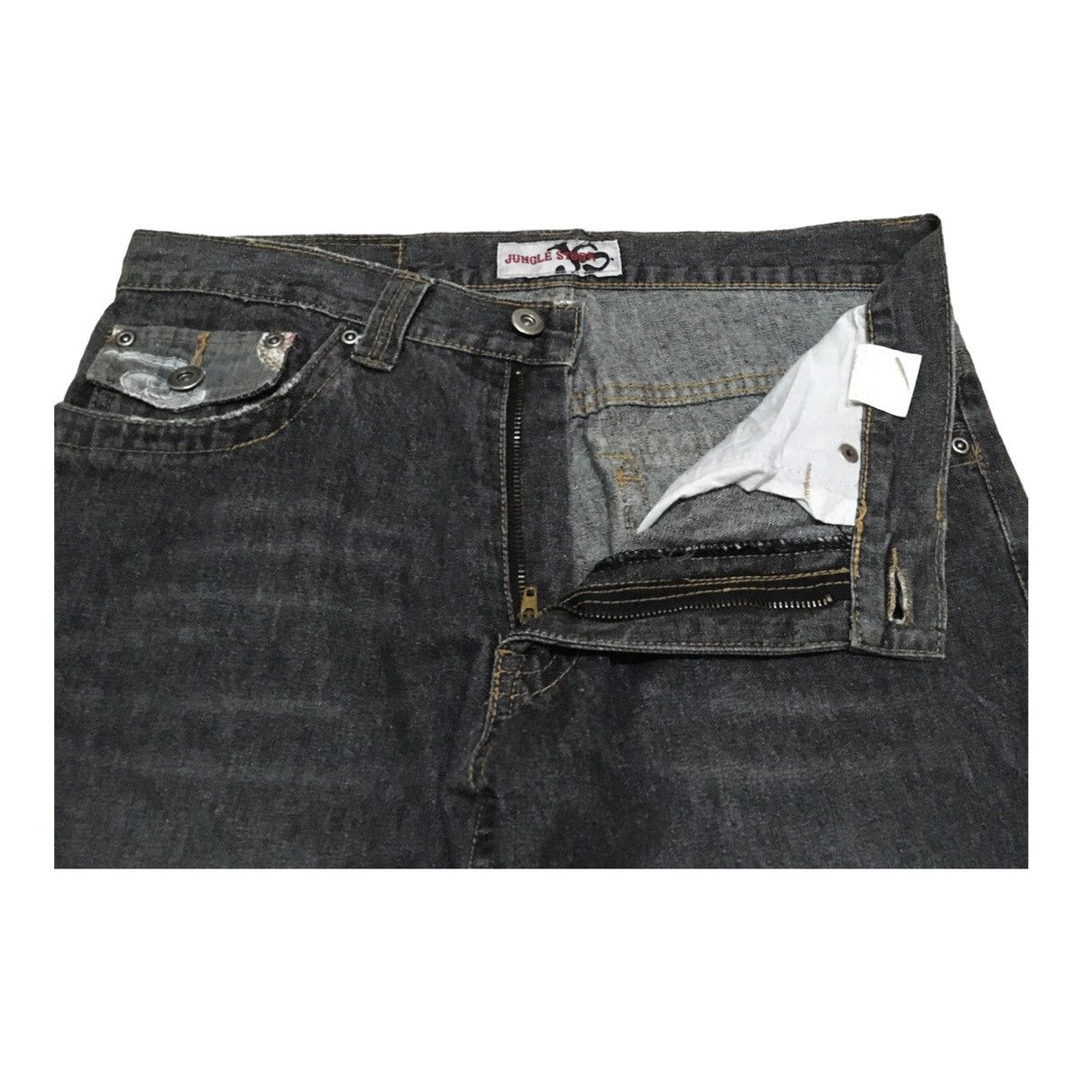If Six Was Nine × Japanese Brand Rare Design Vintage Japanese Brand Jungle Storm Jeans 1990s Size US 31 - 7 Thumbnail