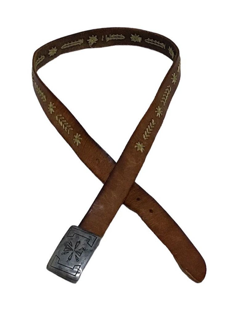 Genuine Leather × Handmade × Vintage Handmade Leather Belt Size ONE SIZE - 2 Thumbnail