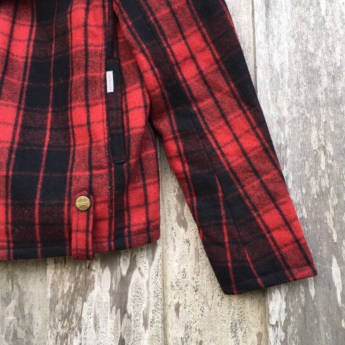 Carhartt × Vintage Vintage Carhartt Double Collar Plaid Jacket Size S / US 4 / IT 40 - 4 Thumbnail